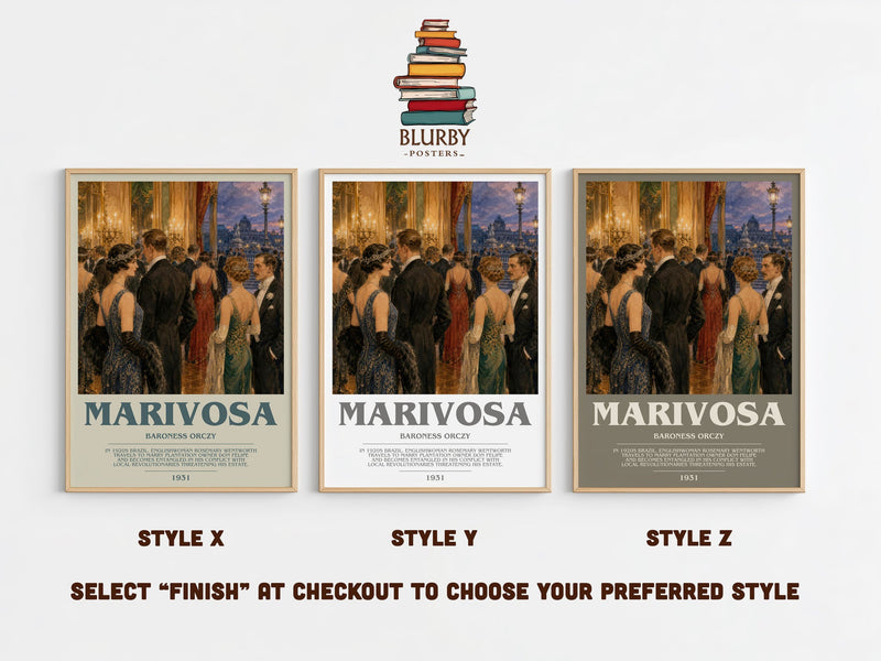 Marivosa bookish print in frame leaning in hallway – adventure wall art