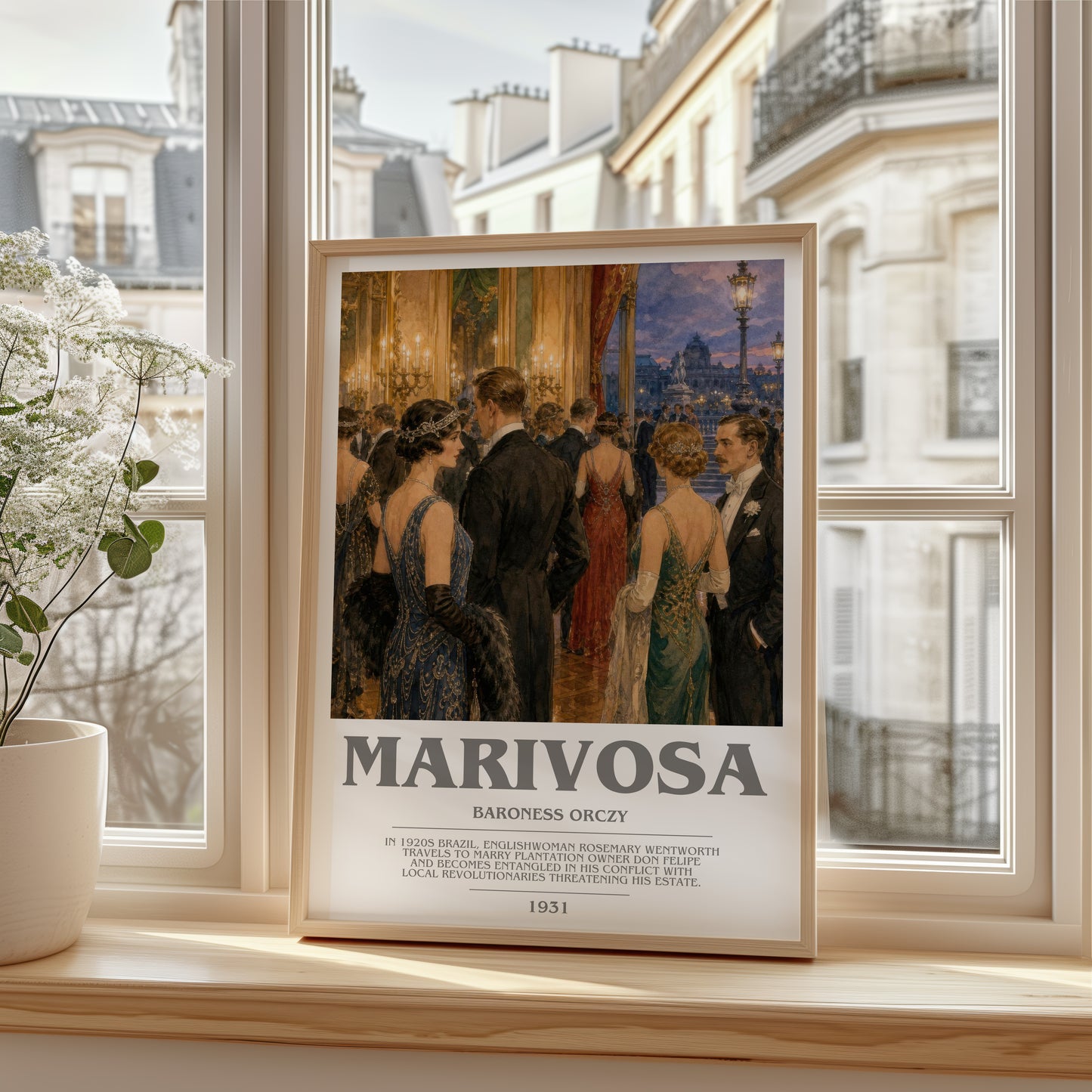 Marivosa bookish poster colour and style options – Baroness Orczy book art