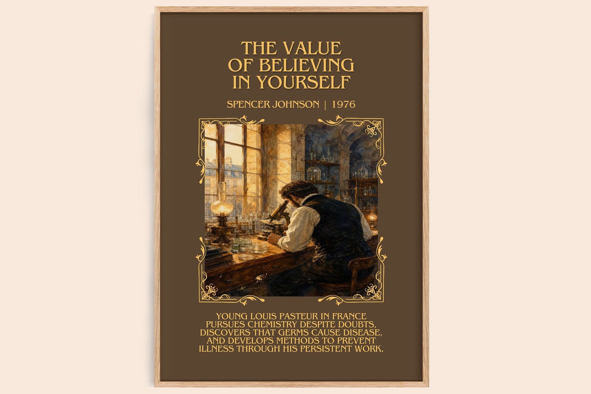 Value of Believing in Yourself Minimalist Book Poster by S. Johnson