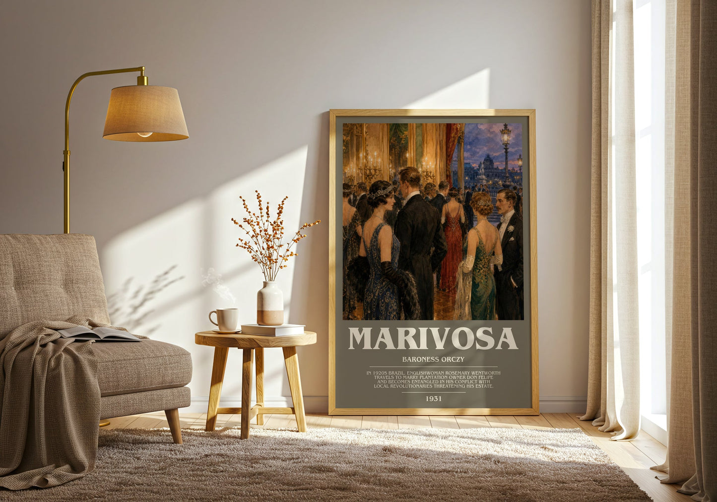 Marivosa bookish print on bookshelf – Baroness Orczy fan gift