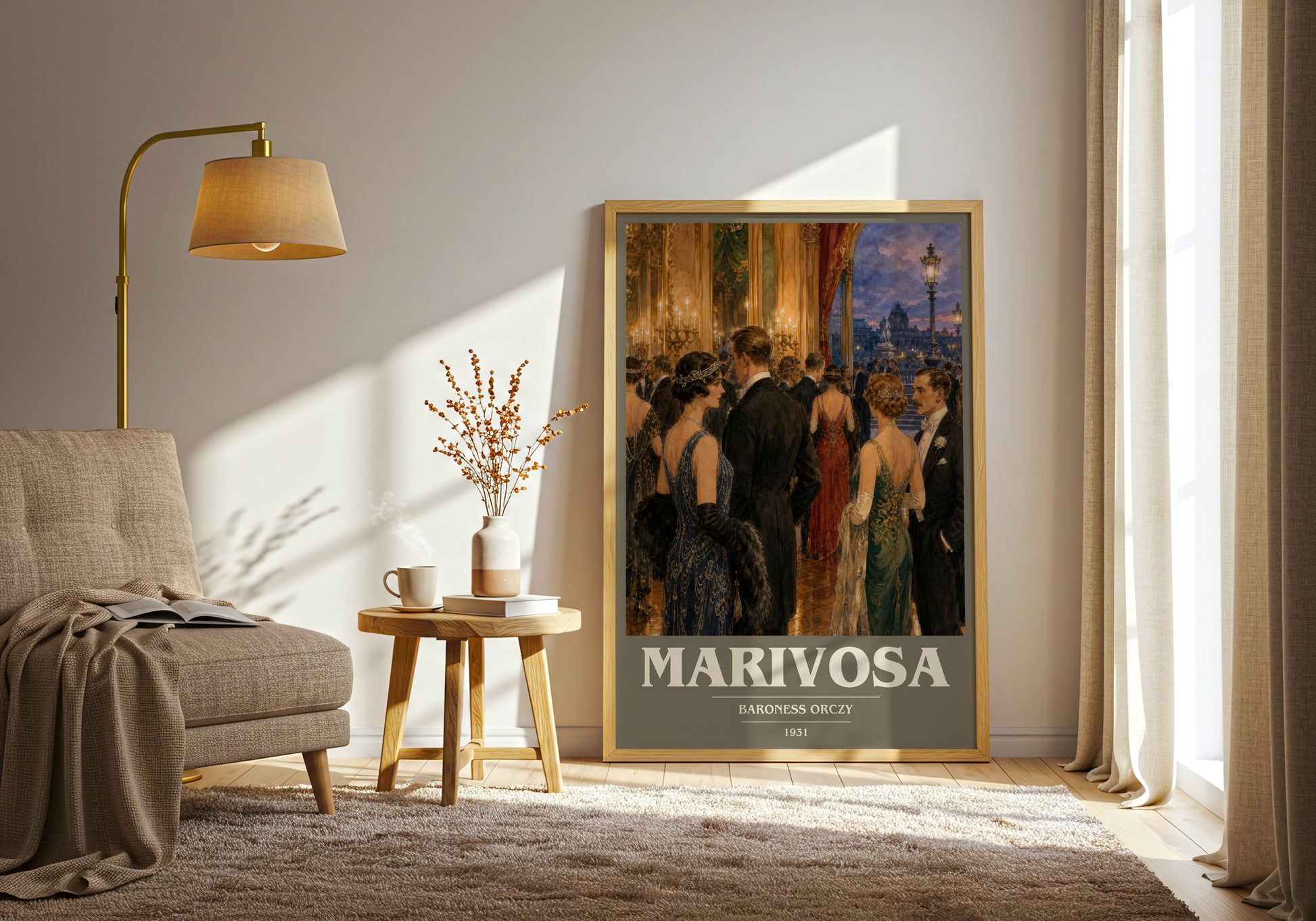 Marivosa book cover print on bookshelf – Baroness Orczy fan gift