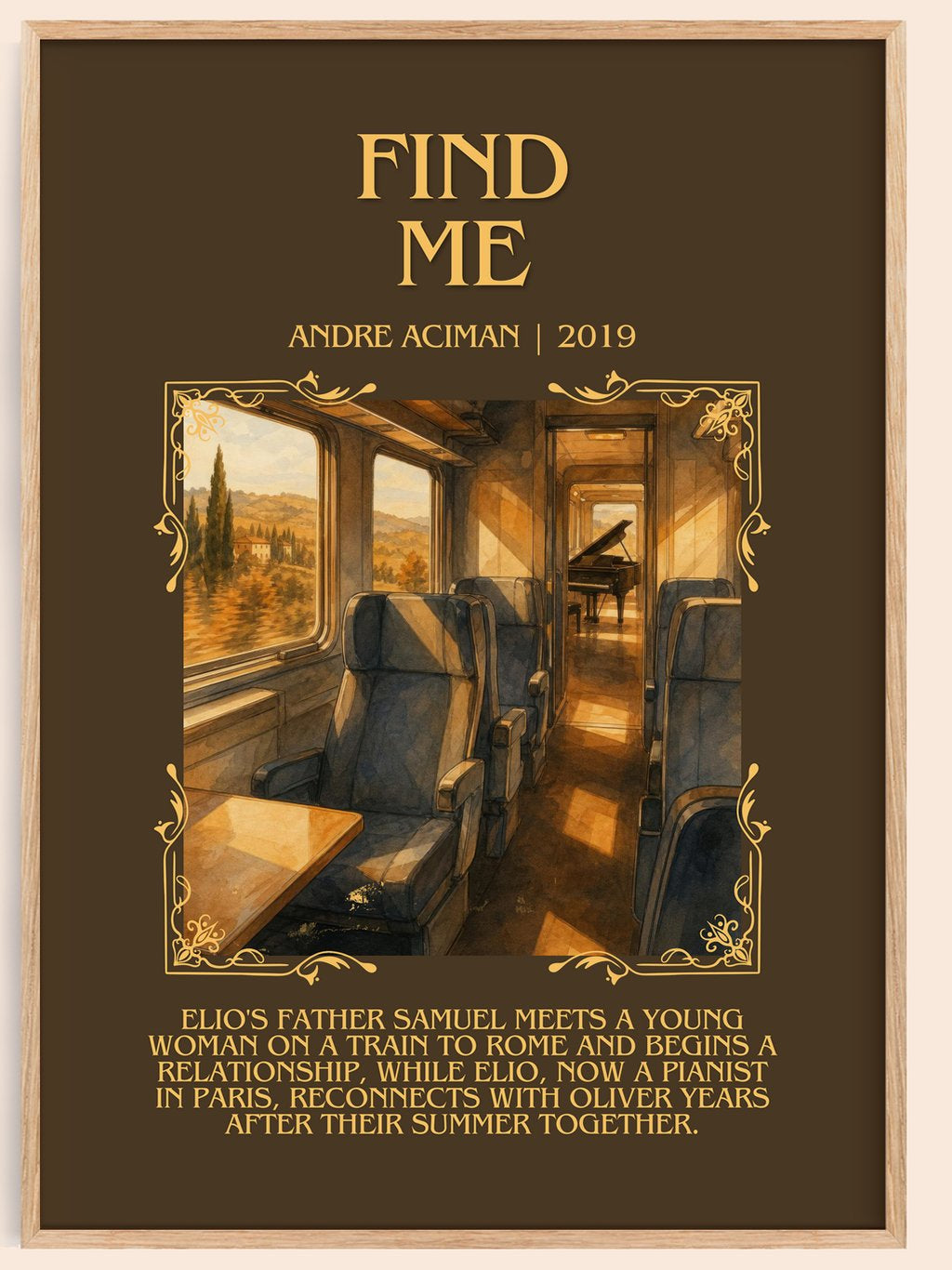 Find Me Minimalist Book Poster by André Aciman – book poster