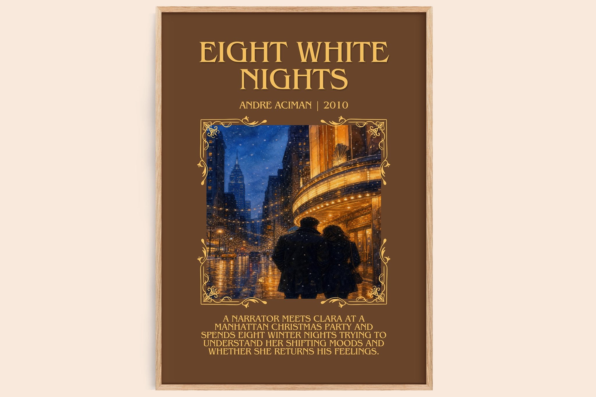 Eight white nights Minimalist Book Poster by André Aciman