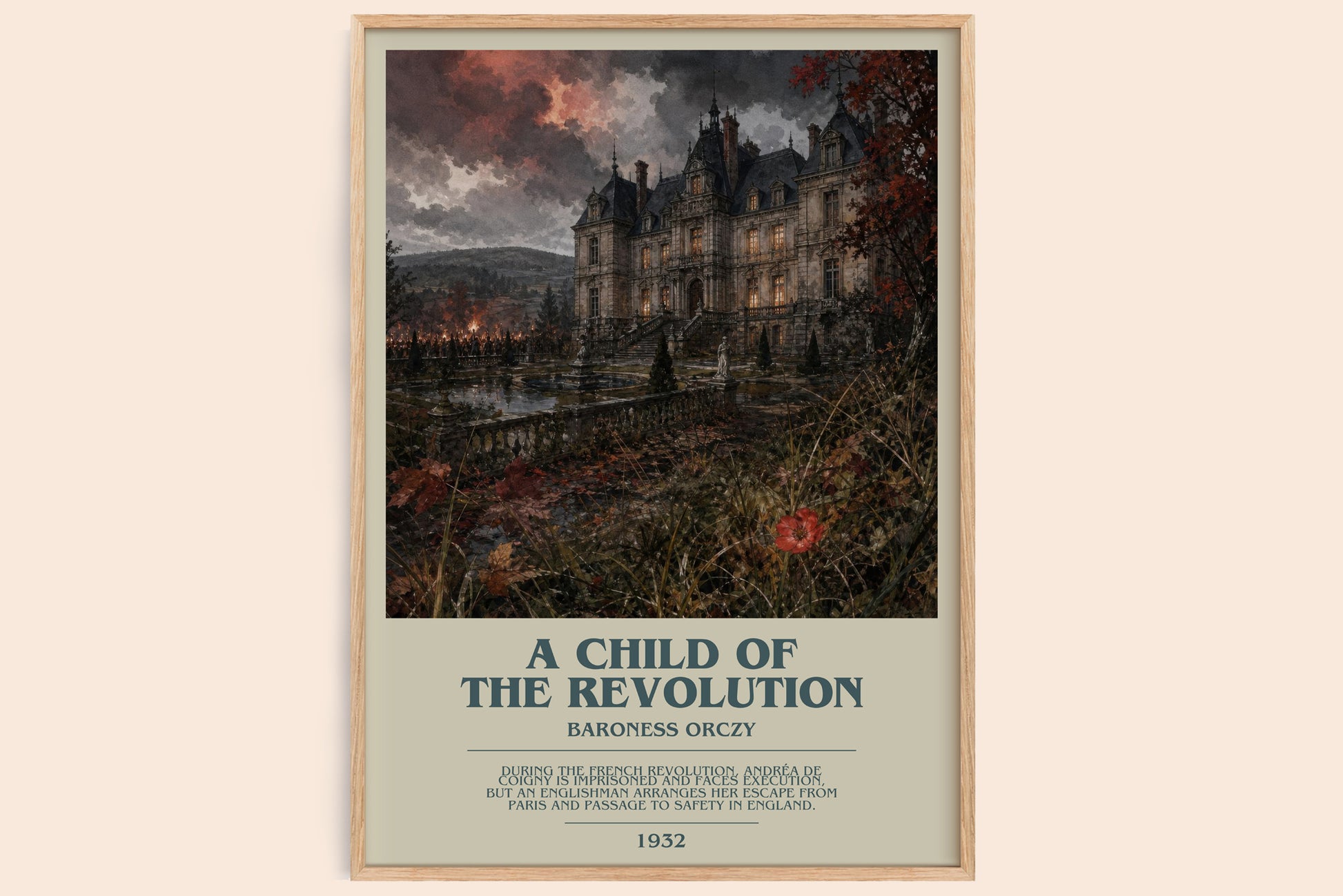 A Child Of The Revolution bookish book poster by Baroness Orczy – framed literary art print
