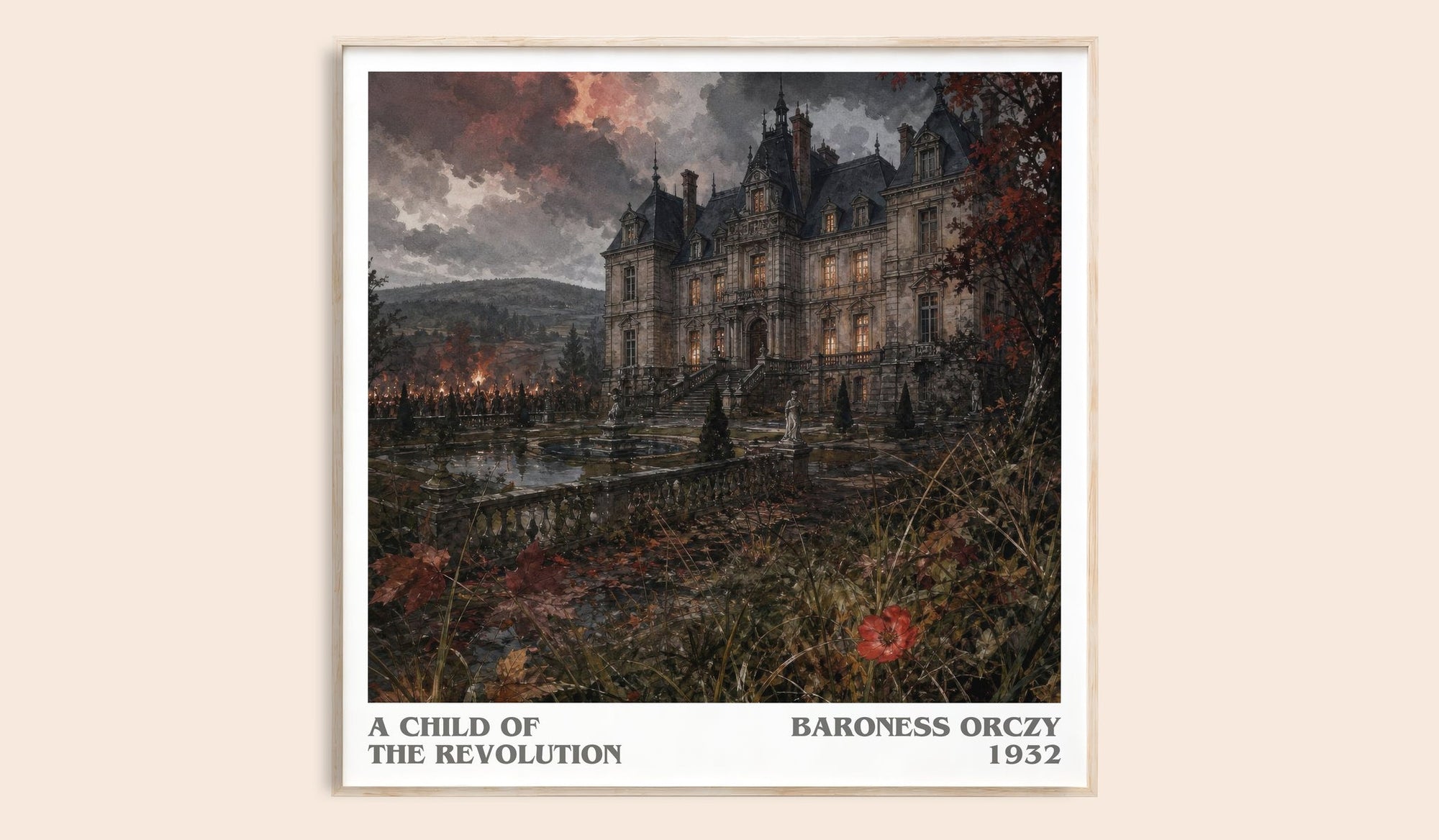 A Child Of The Revolution literary book poster by Baroness Orczy – framed literary art print