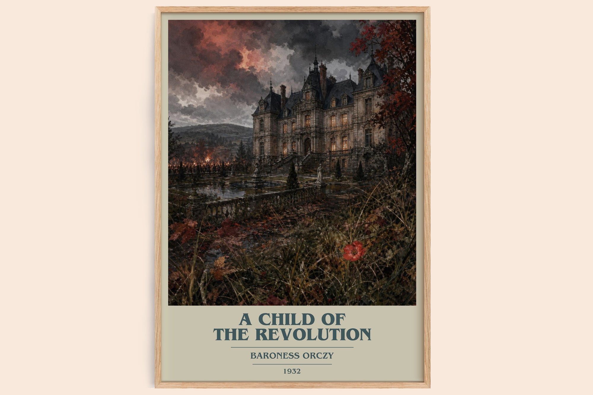 A Child Of The Revolution book cover book poster by Baroness Orczy – framed literary art print