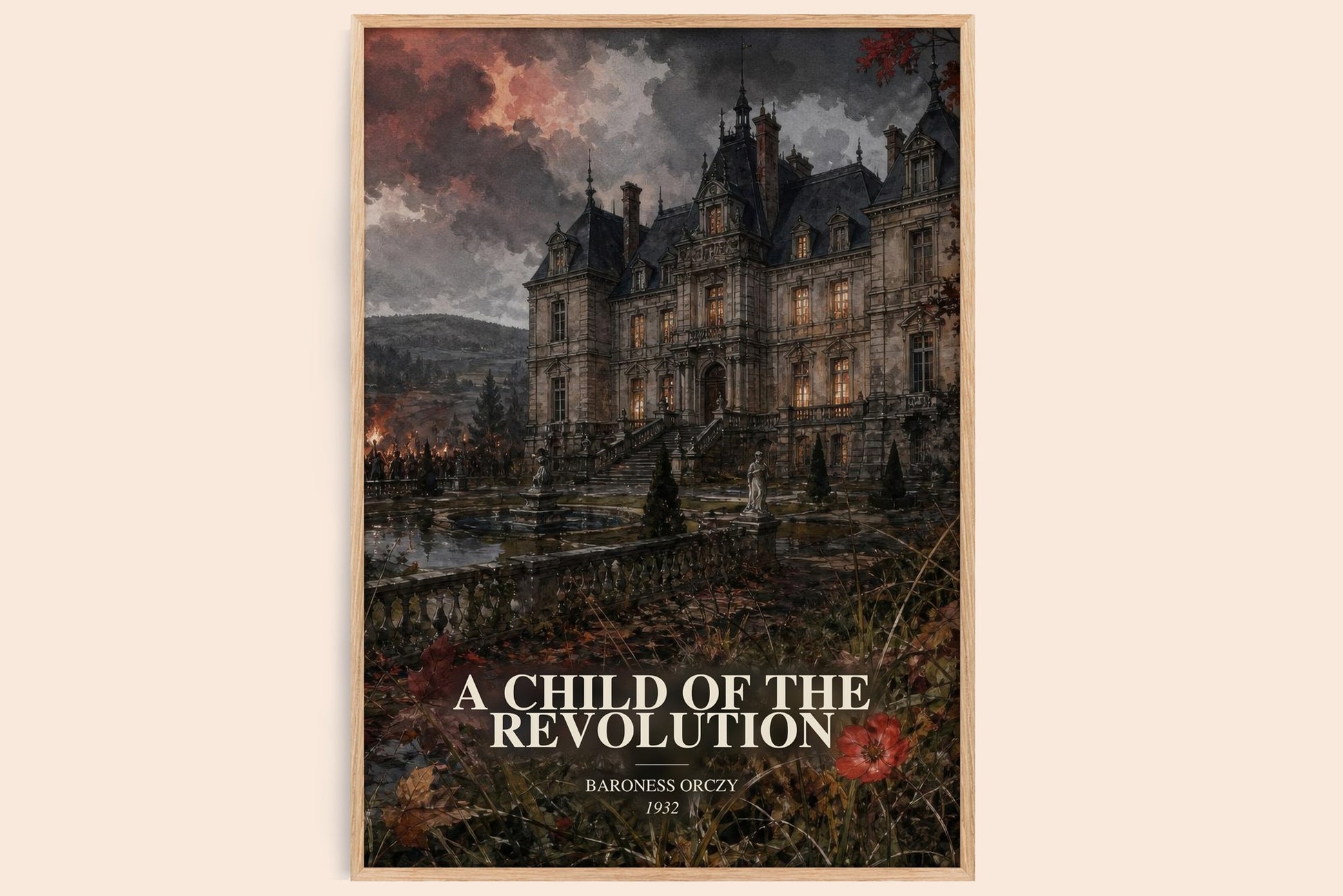 A Child Of The Revolution watercolour book poster by Baroness Orczy – framed literary art print