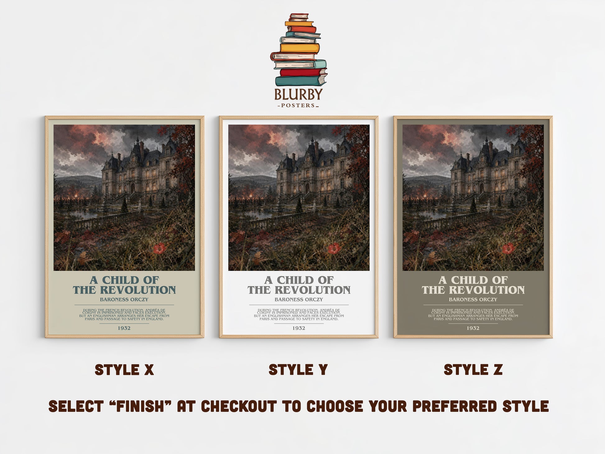 A Child Of The Revolution bookish print in frame leaning in hallway – historical fiction wall art