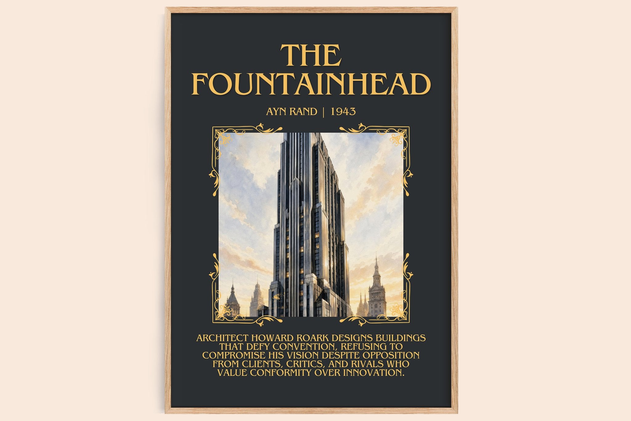 The Fountainhead Minimalist Book Poster by Ayn Rand