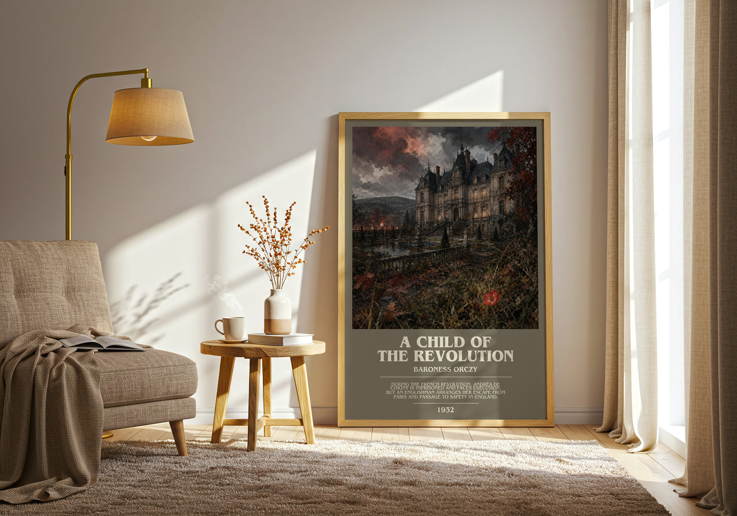 A Child Of The Revolution bookish print on bookshelf – Baroness Orczy fan gift