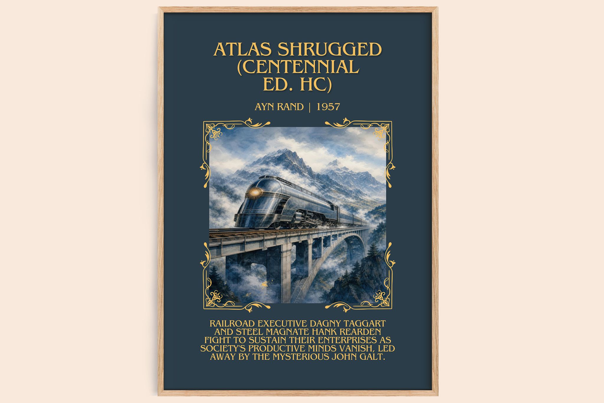 Atlas Shrugged (Centennial Ed. HC) Minimalist Book Poster by Ayn Rand