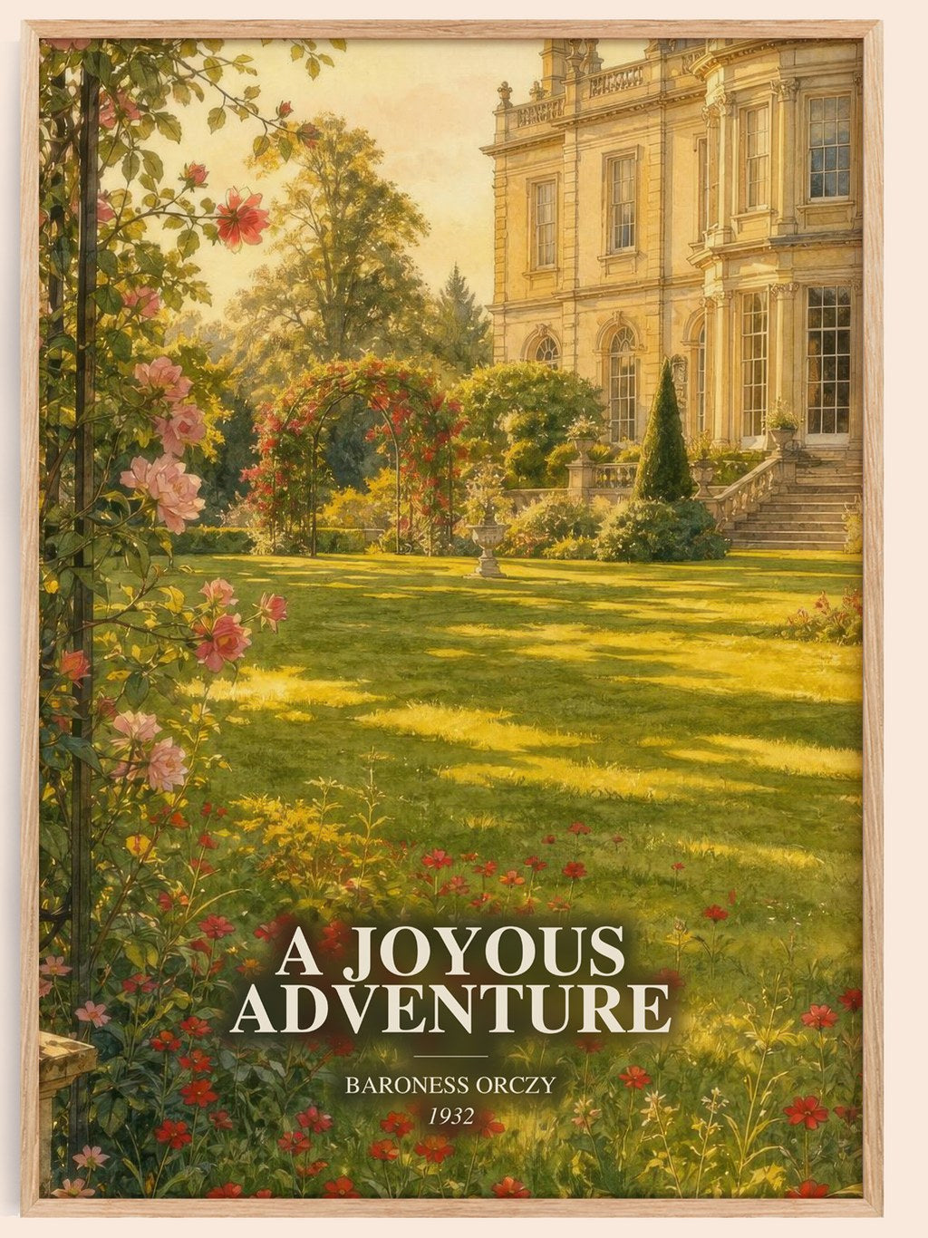 A Joyous Adventure watercolour book poster by Baroness Orczy – framed literary art print
