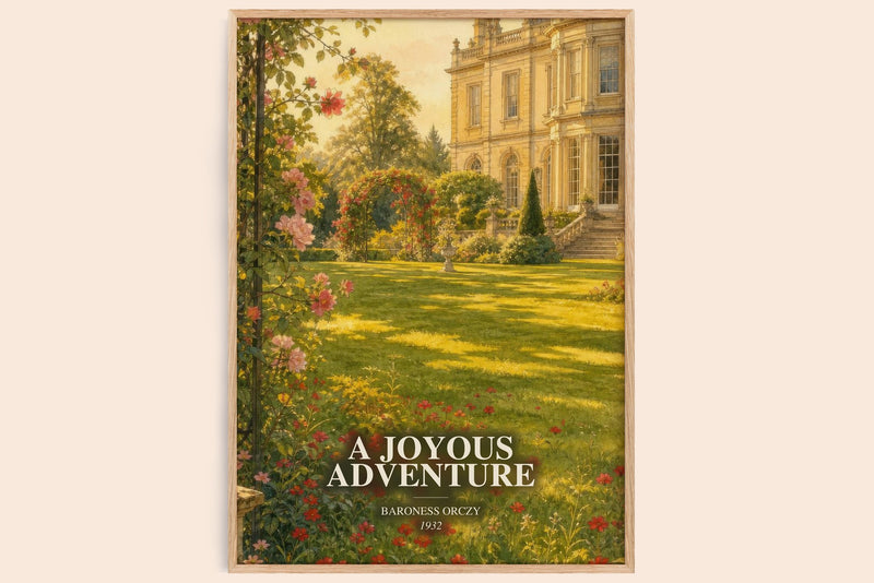 A Joyous Adventure watercolour book poster by Baroness Orczy – framed literary art print