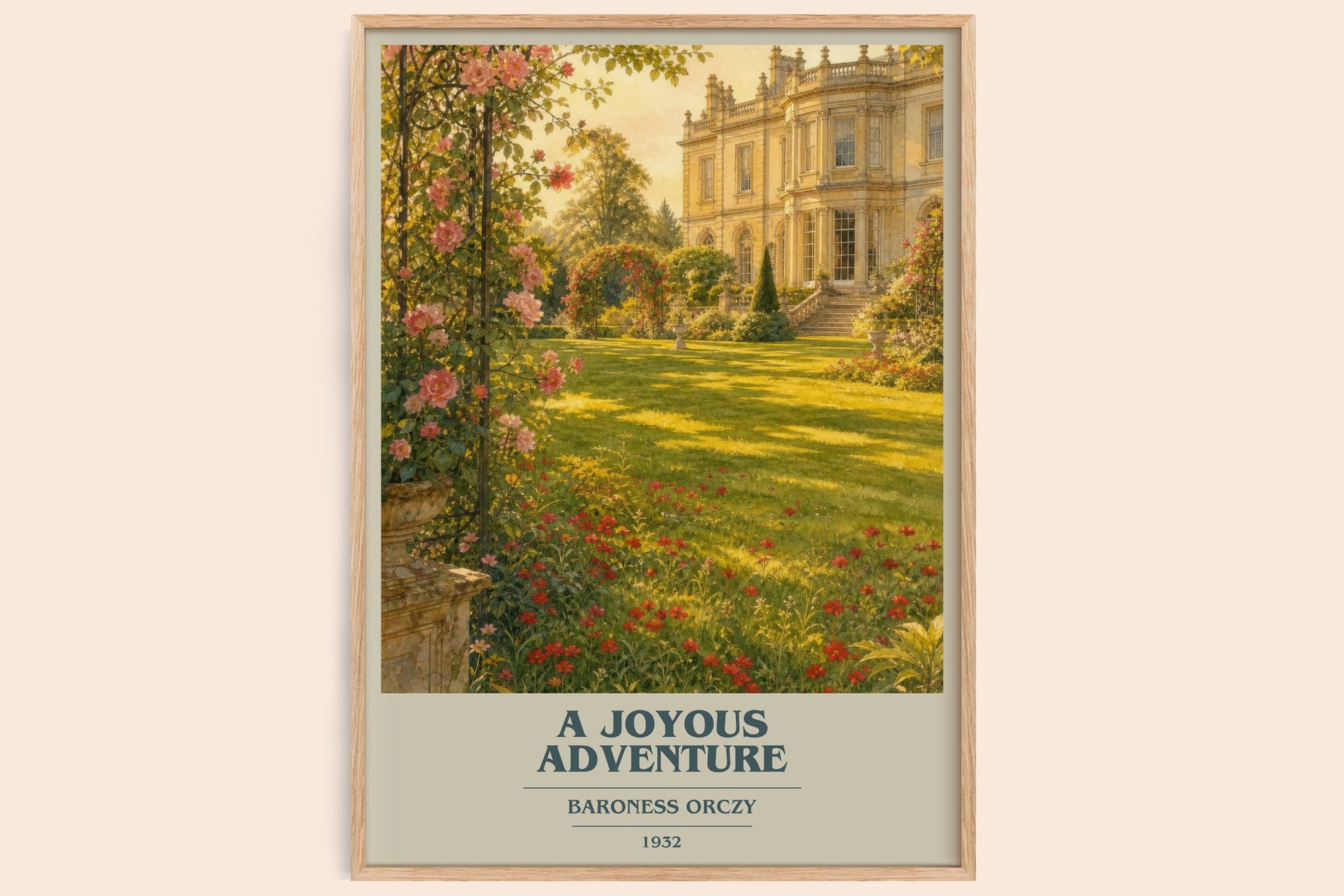 A Joyous Adventure book cover book poster by Baroness Orczy – framed literary art print