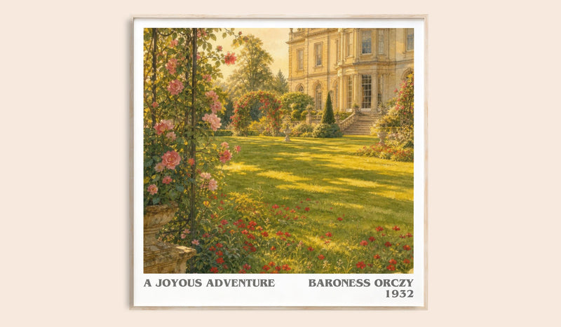 A Joyous Adventure literary book poster by Baroness Orczy – framed literary art print