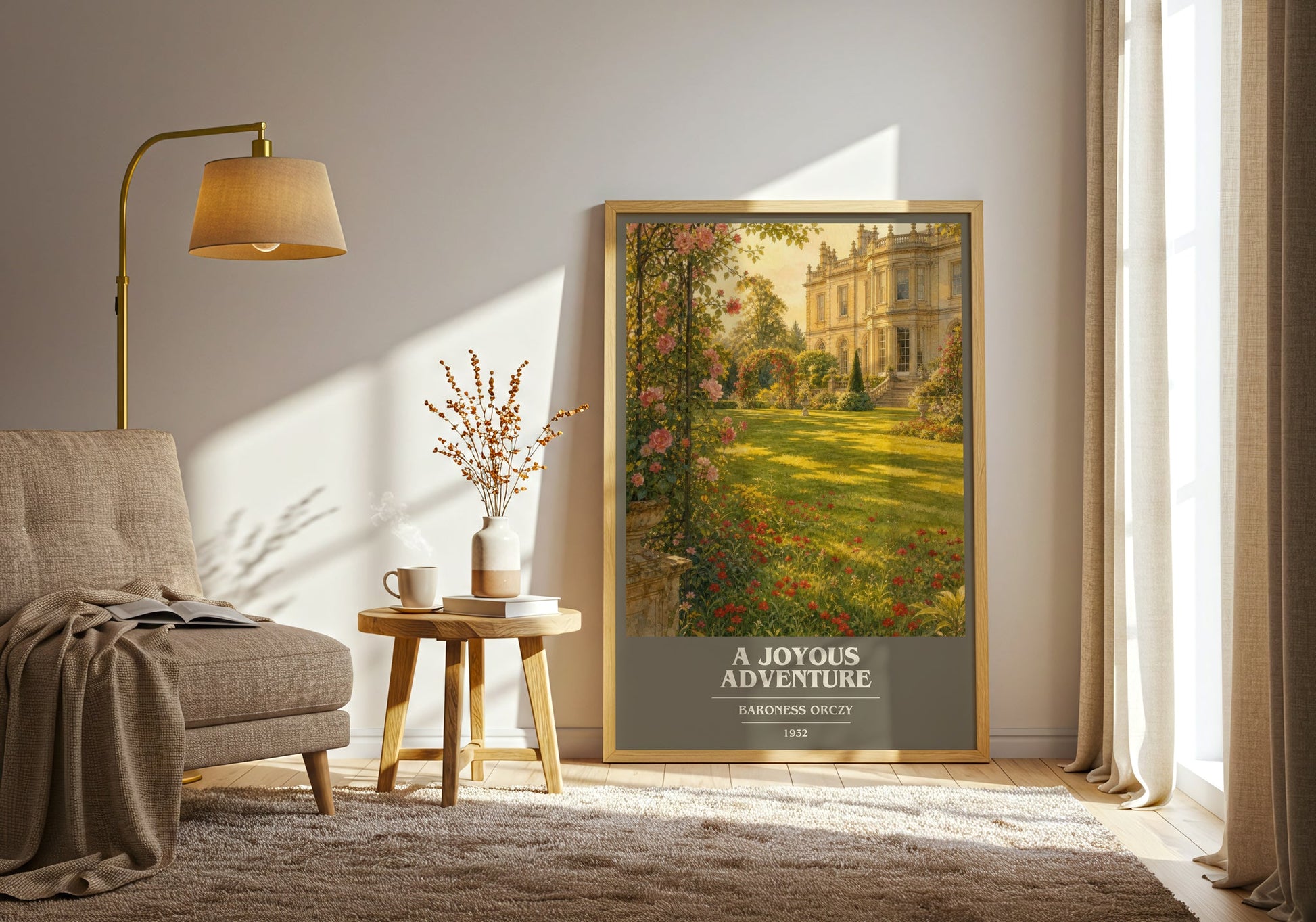 A Joyous Adventure book cover print on bookshelf – Baroness Orczy fan gift