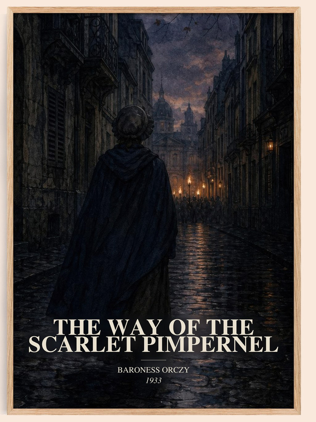 The Way Of The Scarlet Pimpernel watercolour book poster by Baroness Orczy – framed literary art print