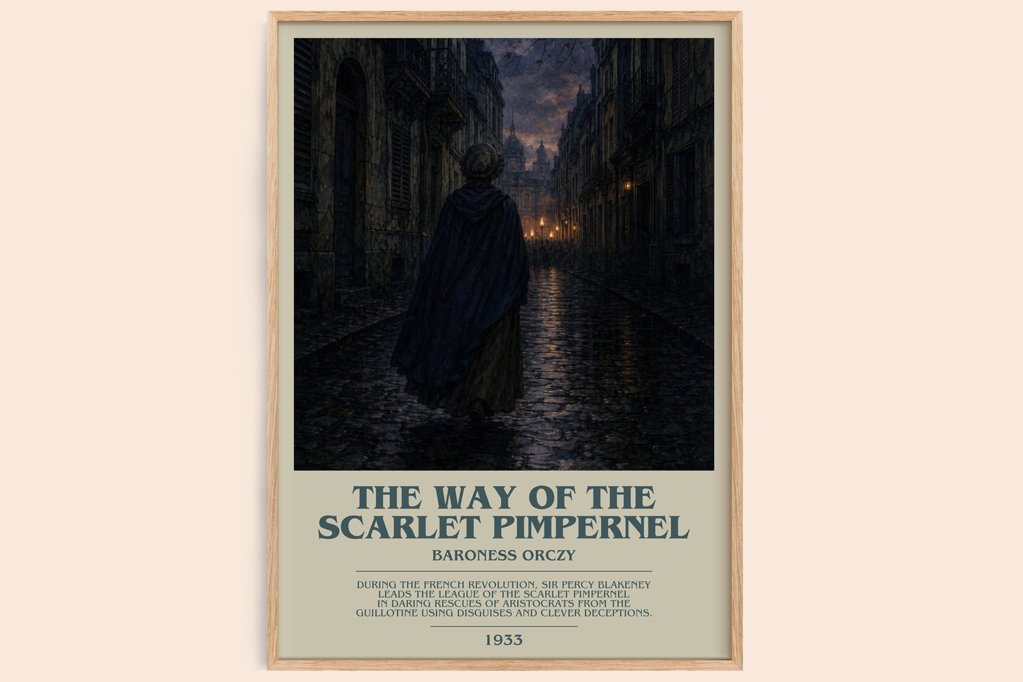The Way Of The Scarlet Pimpernel bookish book poster by Baroness Orczy – framed literary art print
