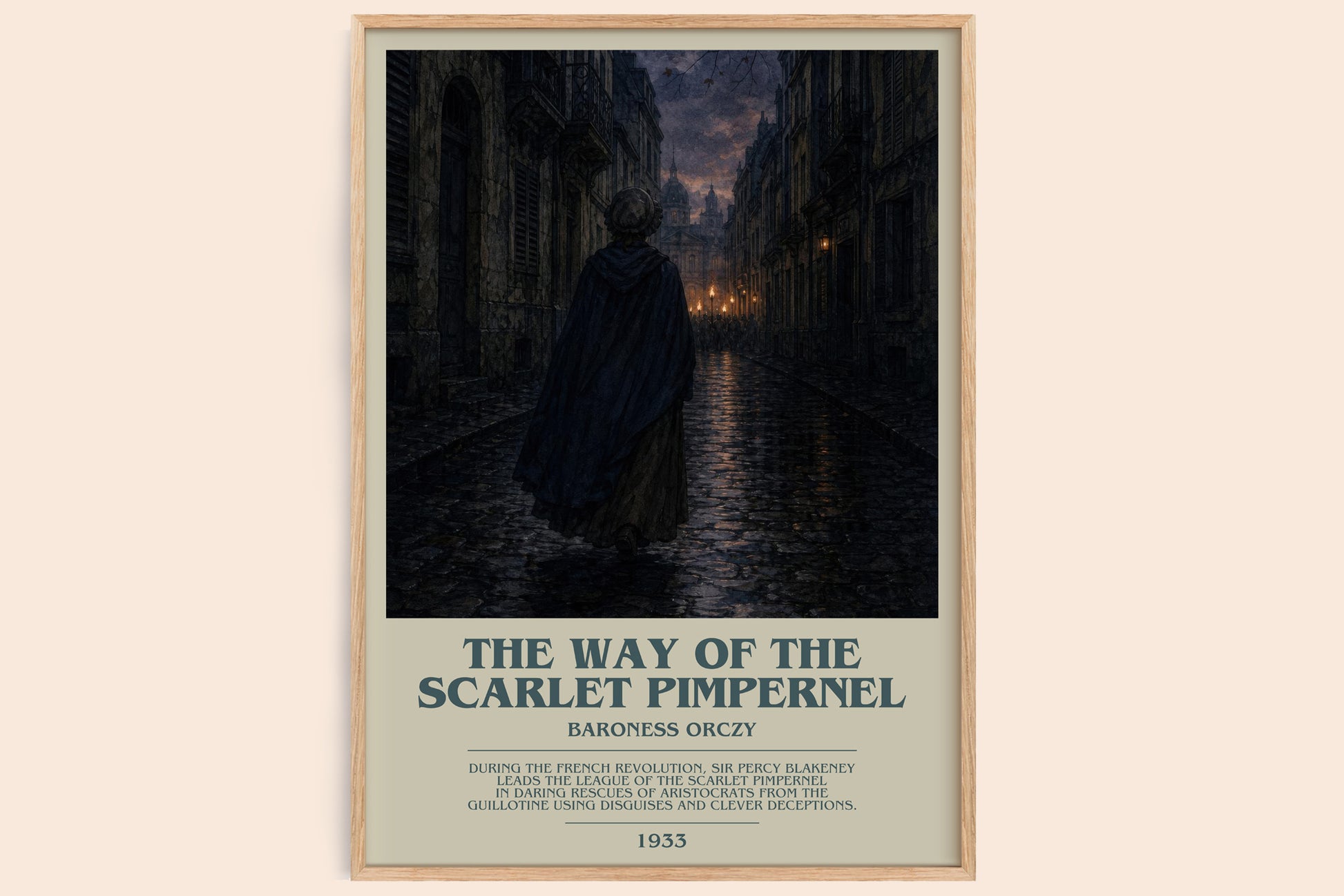 The Way Of The Scarlet Pimpernel bookish book poster by Baroness Orczy – framed literary art print