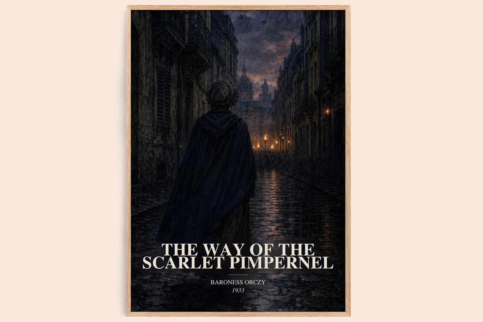 The Way Of The Scarlet Pimpernel watercolour book poster by Baroness Orczy – framed literary art print