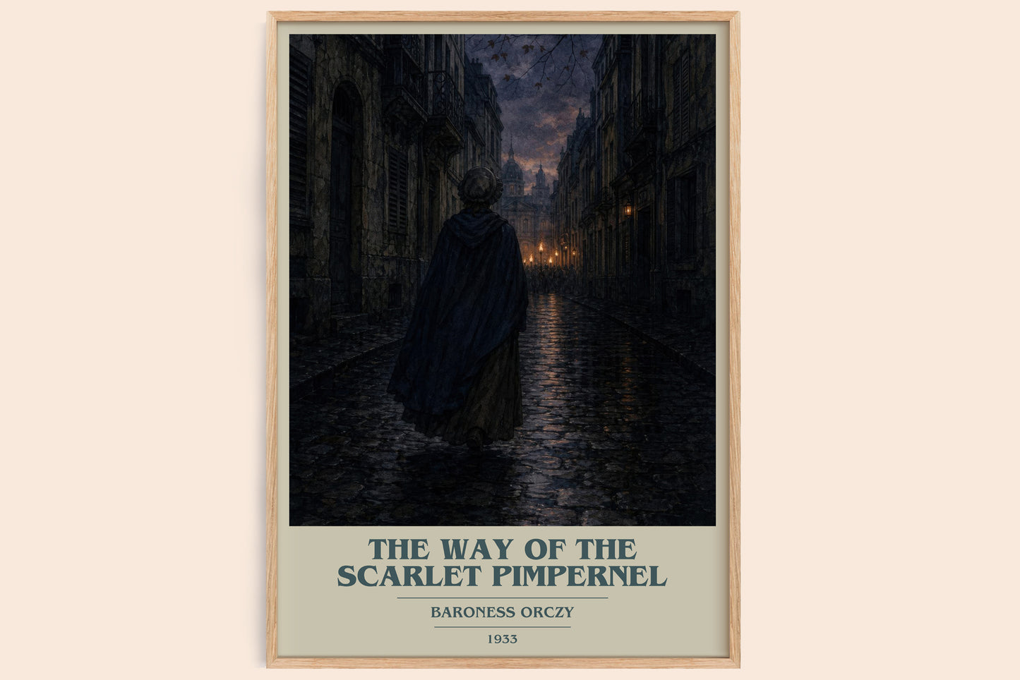 The Way Of The Scarlet Pimpernel book cover book poster by Baroness Orczy – framed literary art print