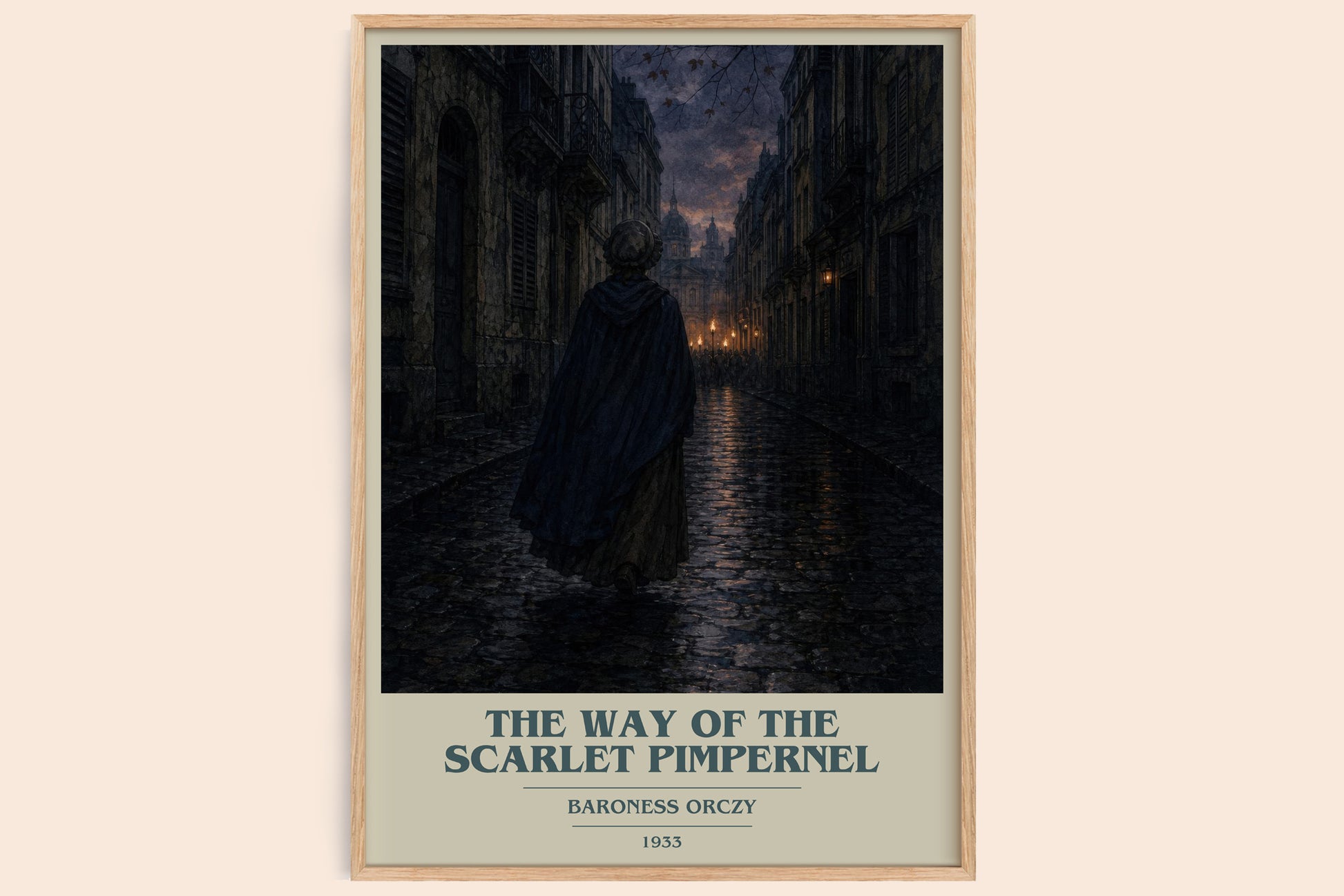 The Way Of The Scarlet Pimpernel book cover book poster by Baroness Orczy – framed literary art print