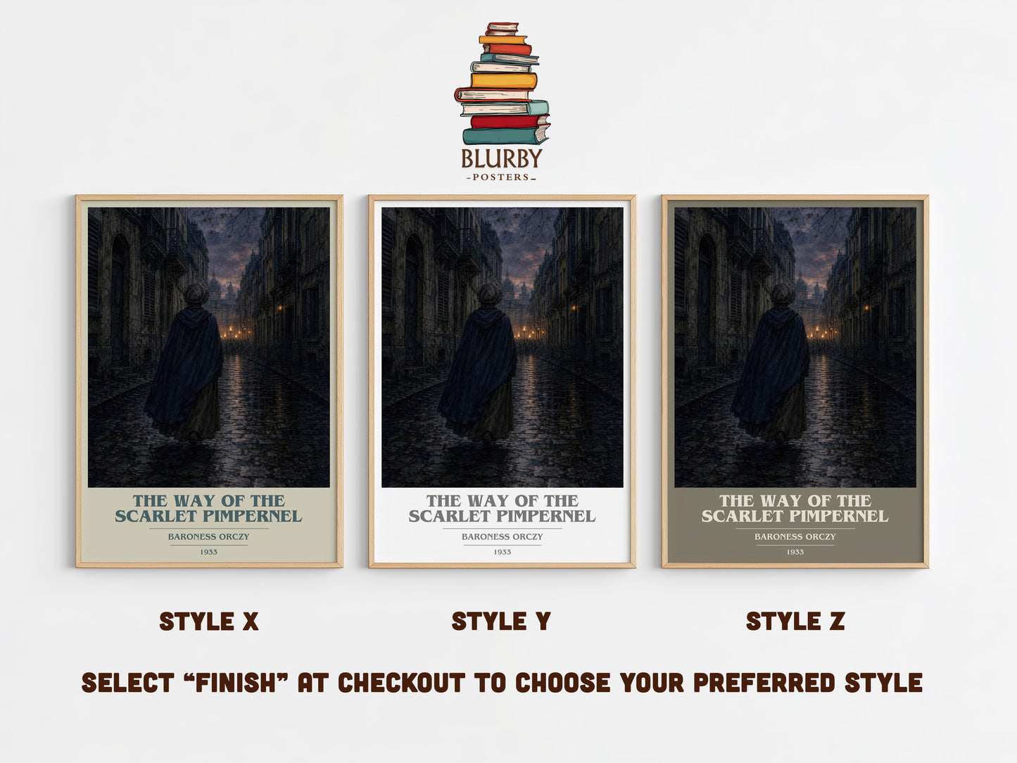 The Way Of The Scarlet Pimpernel book cover print in frame leaning in hallway – historical fiction wall art