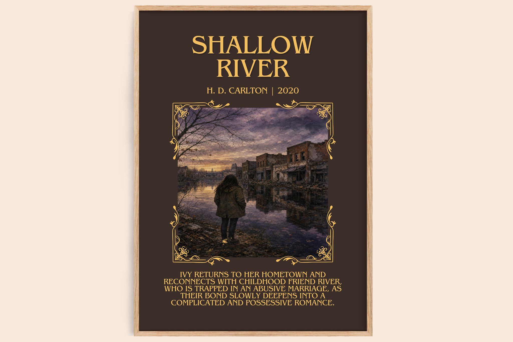 Shallow River Minimalist Book Poster by H. D. Carlton