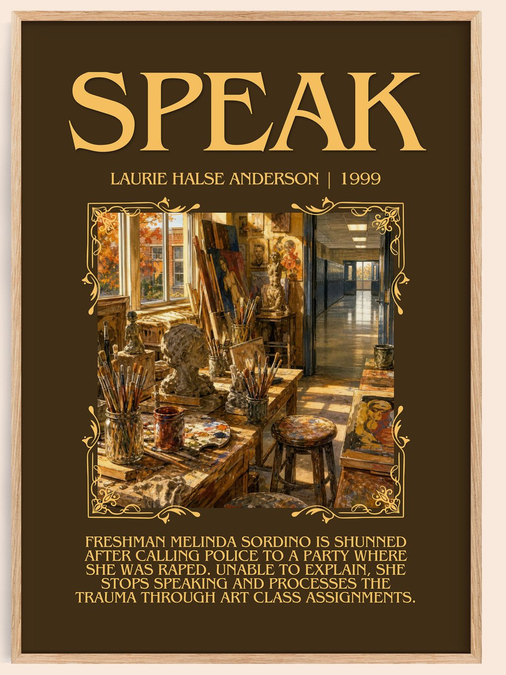 Speak Minimalist Book Poster by Laurie Halse Anderson – book poster