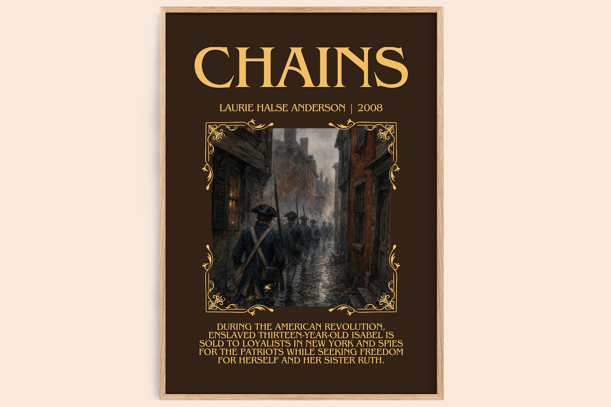 Chains Minimalist Book Poster by Laurie Halse Anderson
