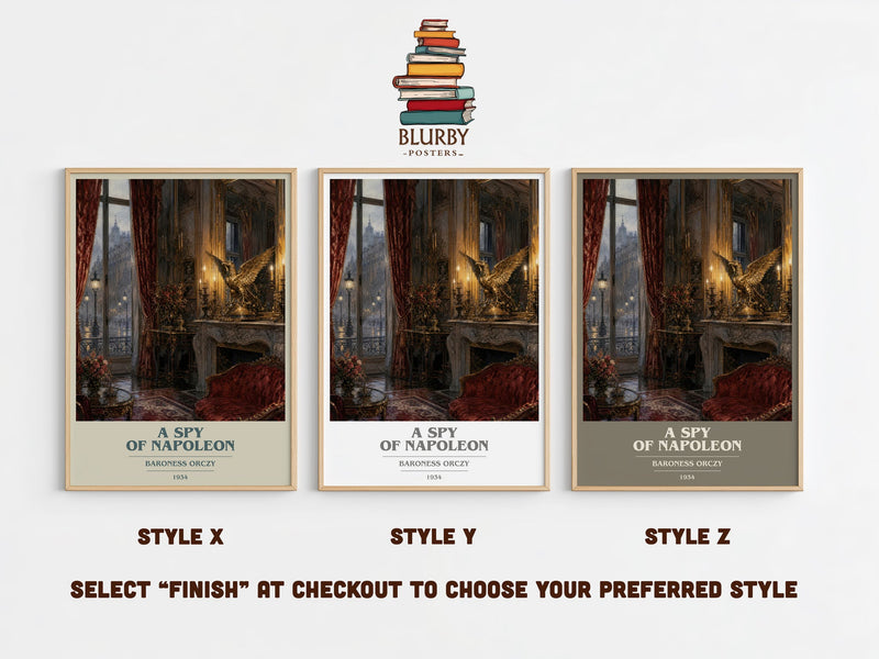 A Spy Of Napoleon book cover print in frame leaning in hallway – historical fiction wall art