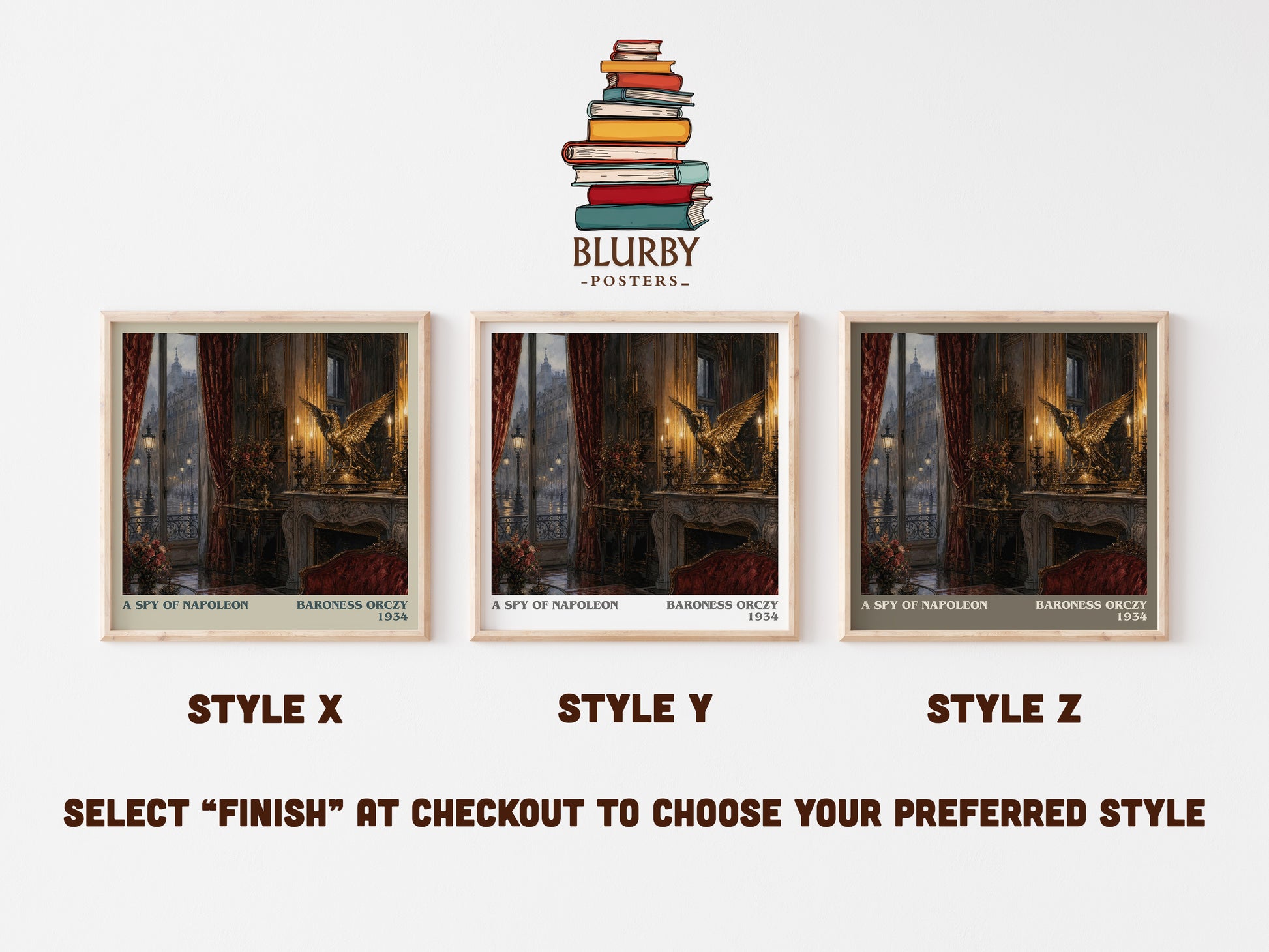 A Spy Of Napoleon literary print in frame leaning in hallway – historical fiction wall art