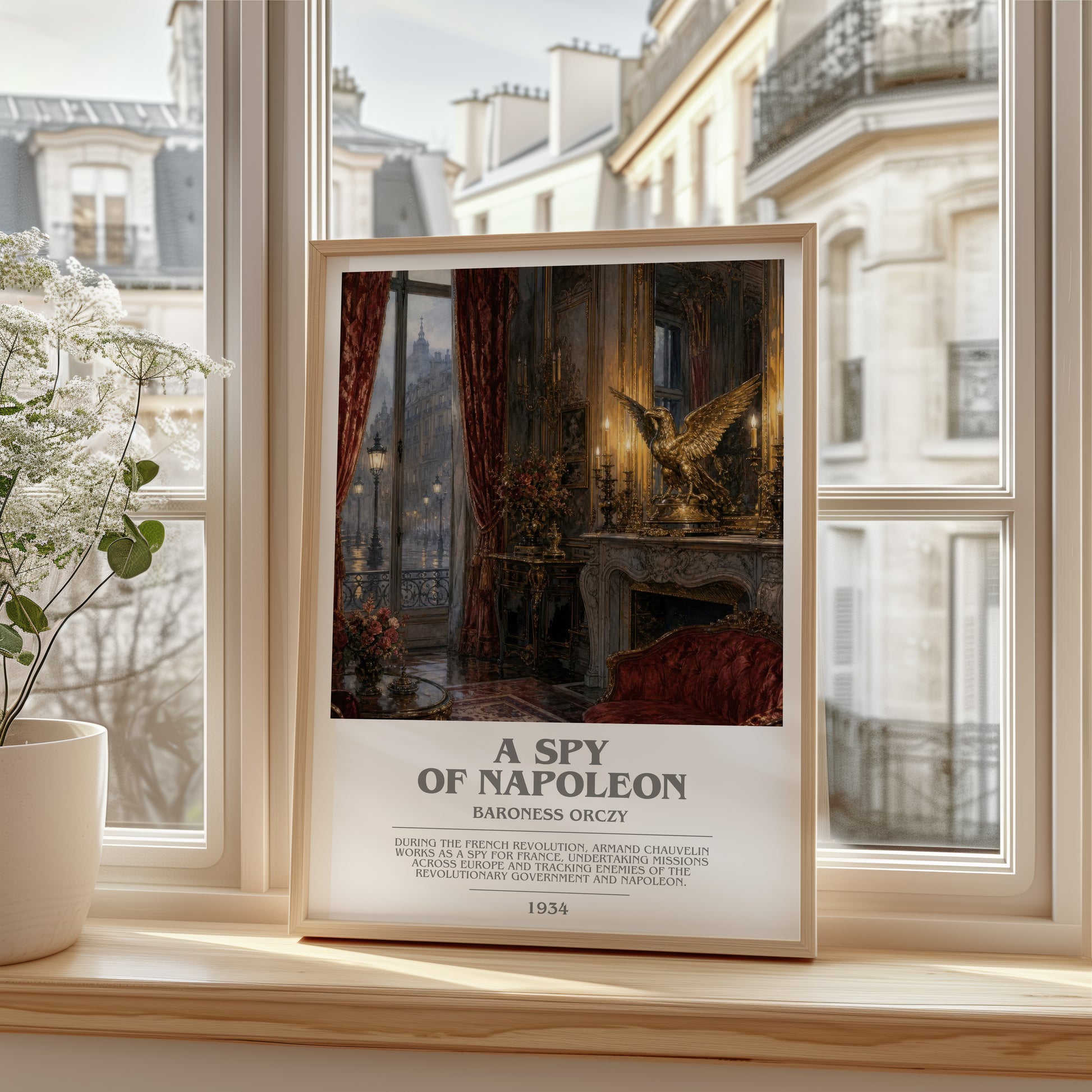 A Spy Of Napoleon bookish poster colour and style options – Baroness Orczy book art