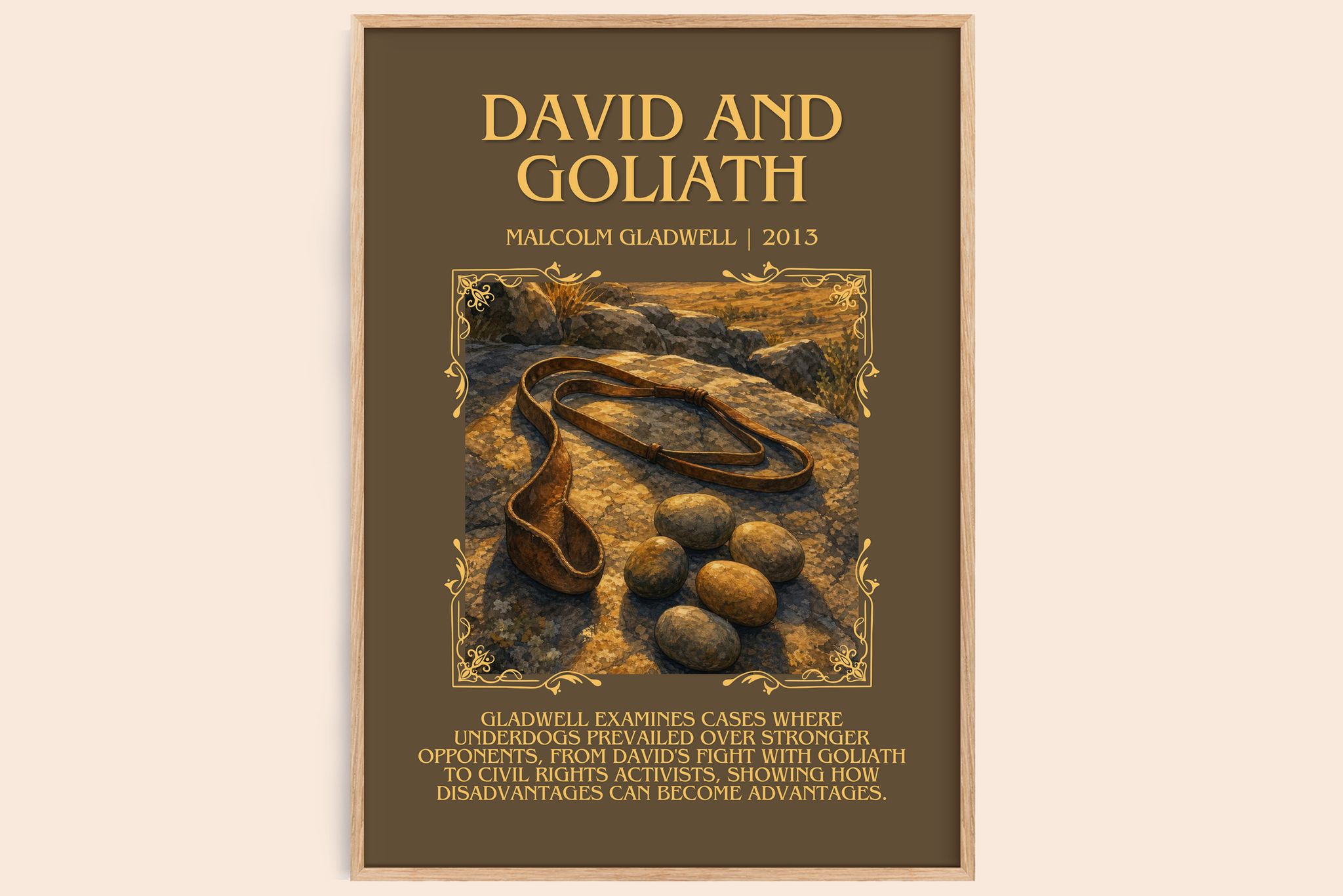 David and Goliath Minimalist Book Poster by Malcolm Gladwell