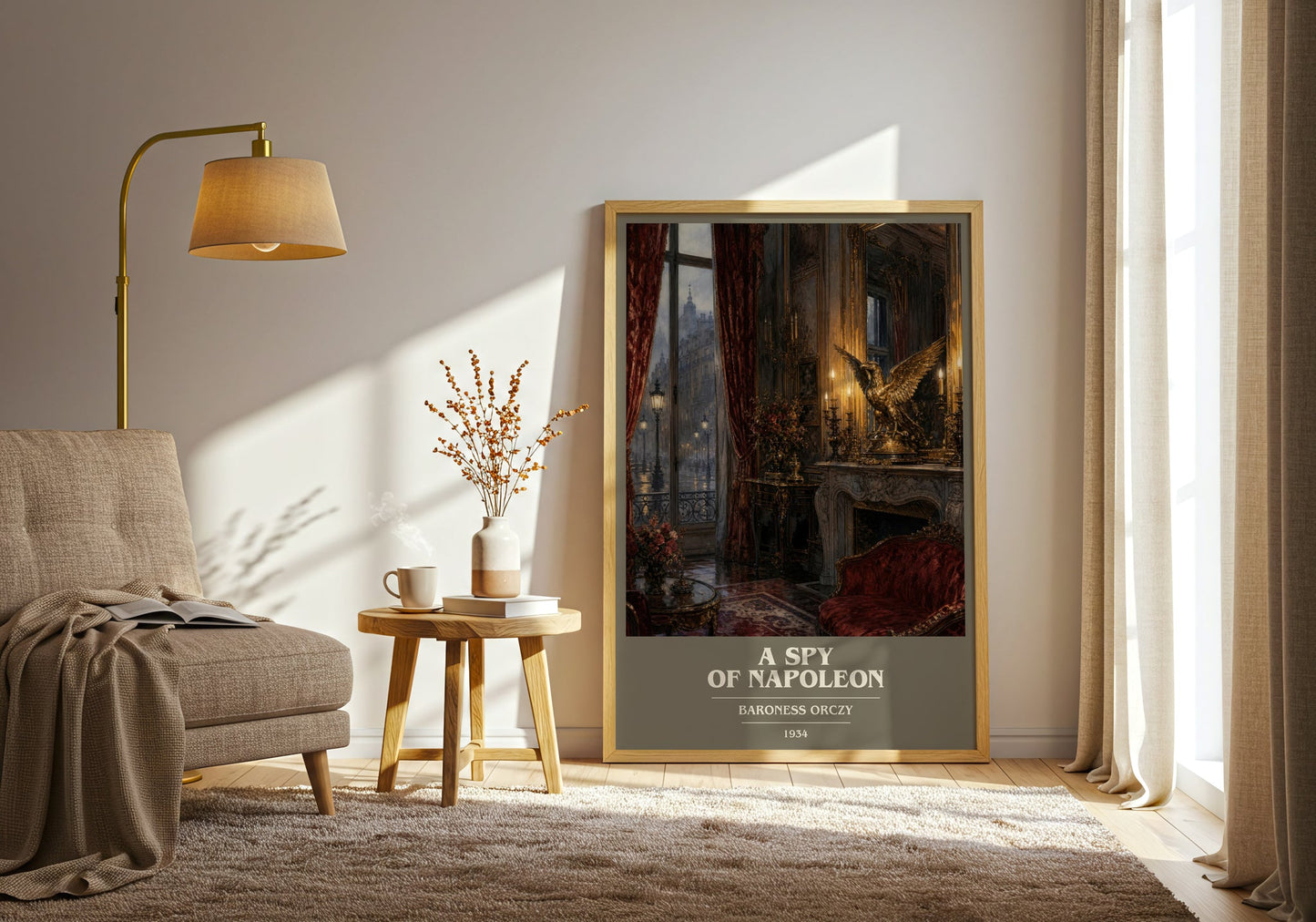A Spy Of Napoleon book cover print on bookshelf – Baroness Orczy fan gift