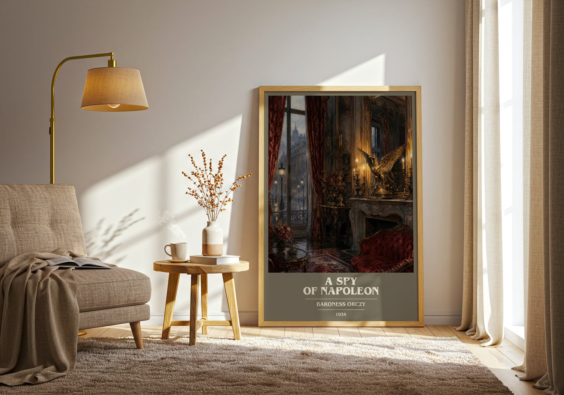 A Spy Of Napoleon book cover print on bookshelf – Baroness Orczy fan gift