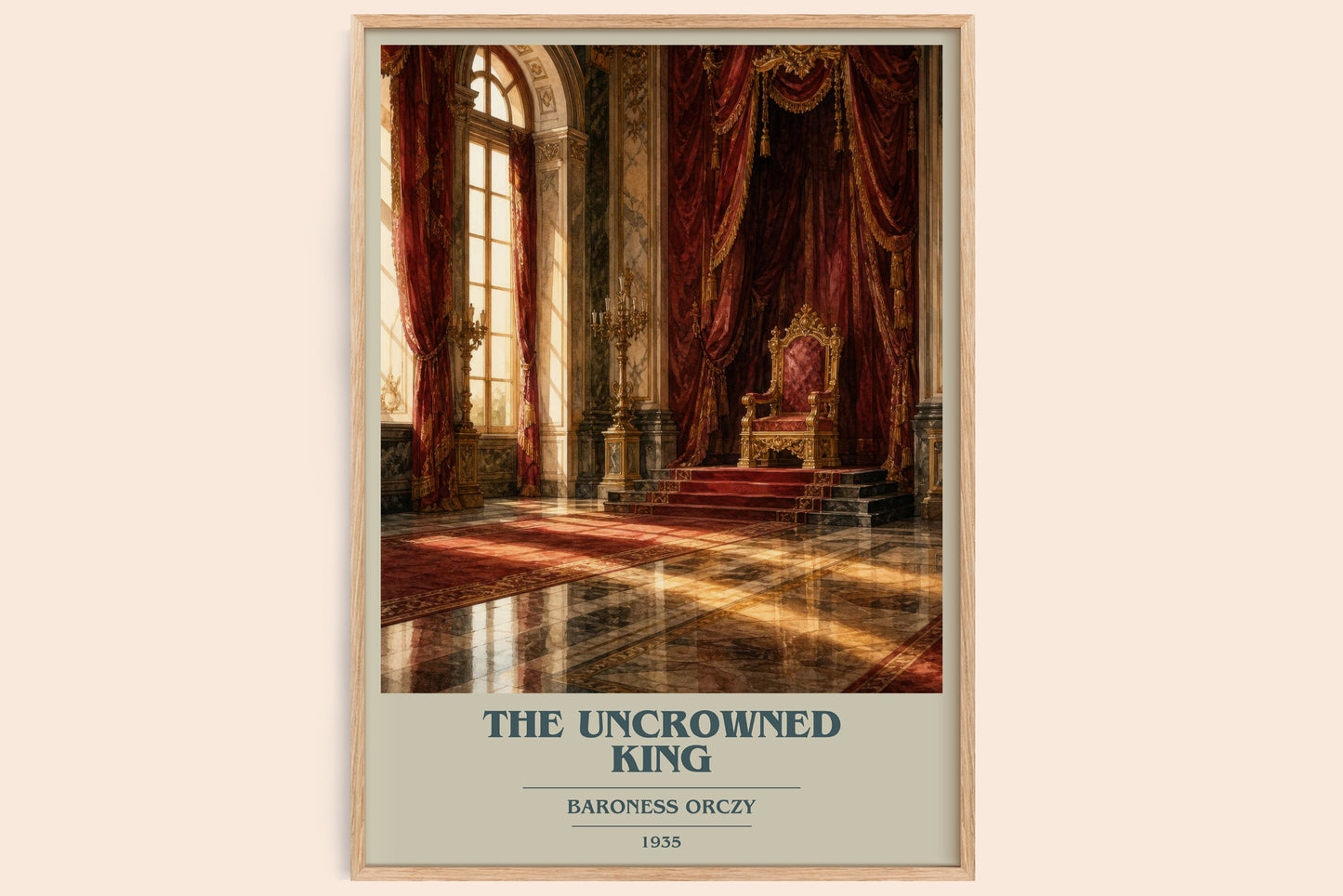 The Uncrowned King book cover book poster by Baroness Orczy – framed literary art print
