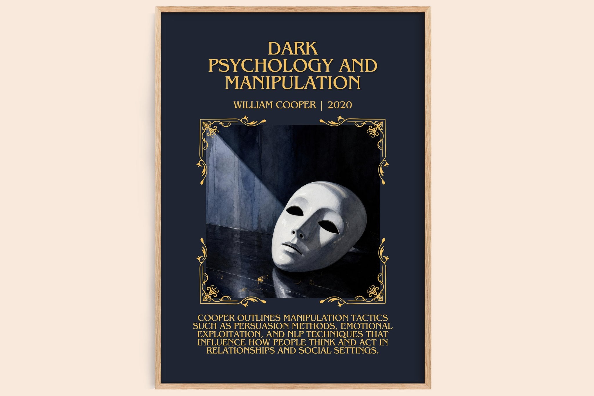Dark Psychology and Manipulation Minimalist Book Poster by W. Cooper