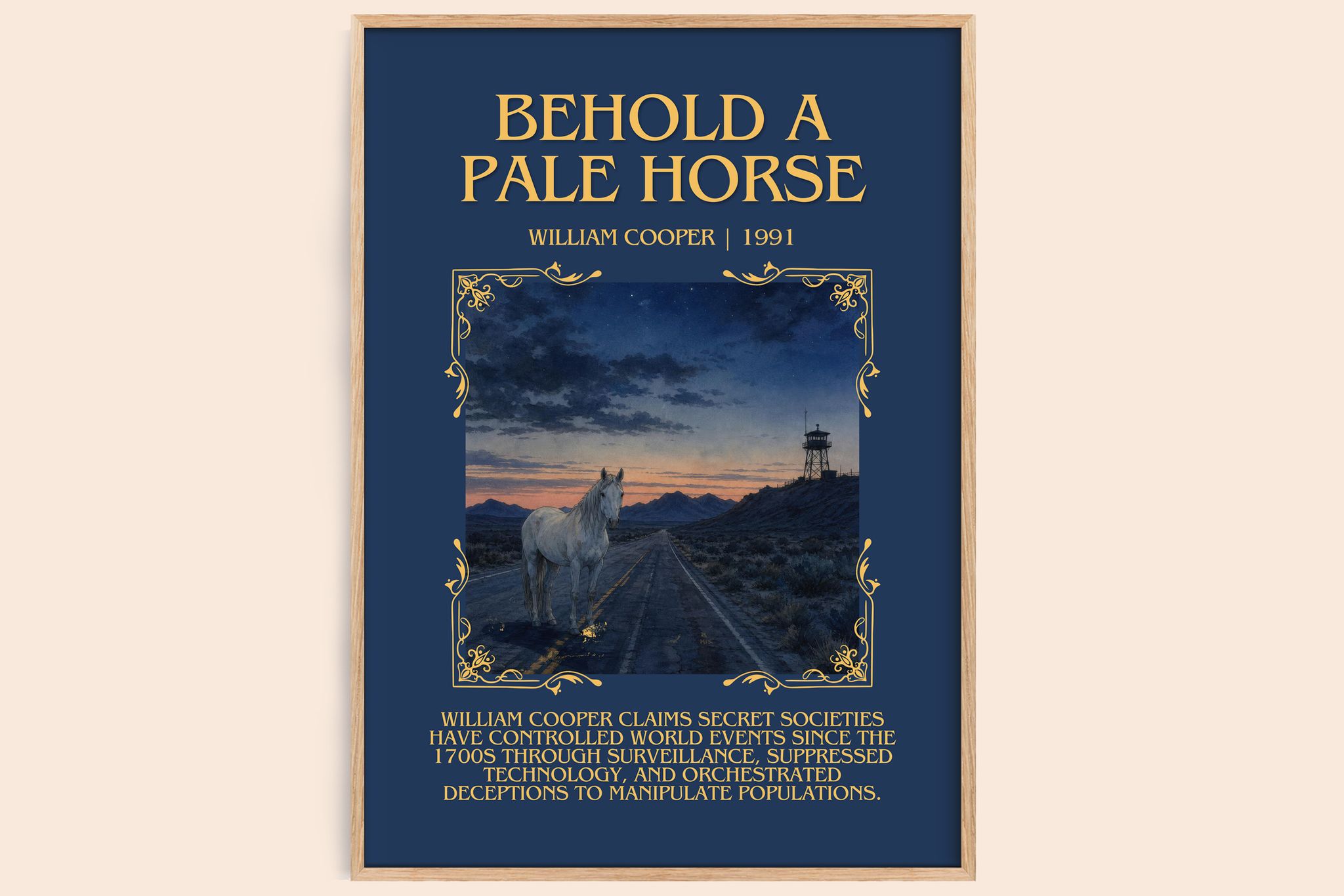 Behold a Pale Horse Minimalist Book Poster by William Cooper