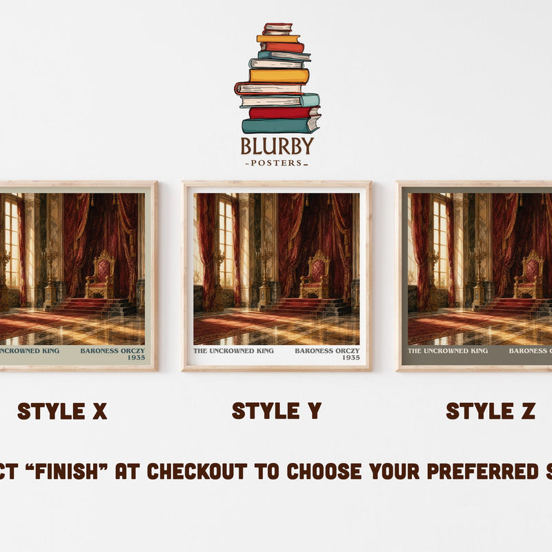 The Uncrowned King literary print in frame leaning in hallway – historical fiction wall art