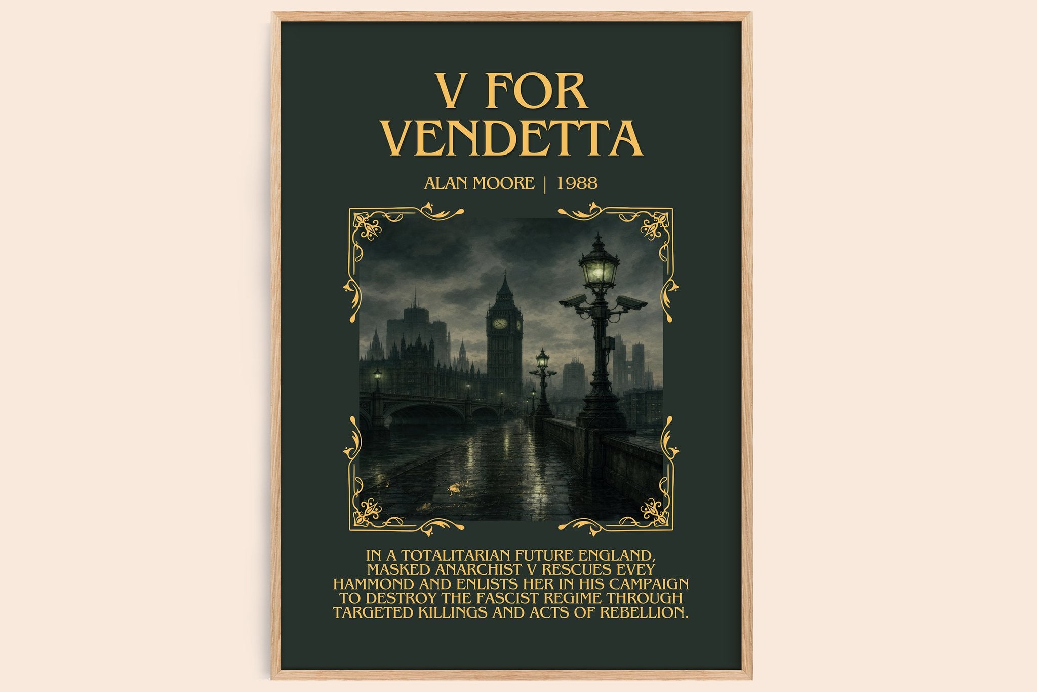 V for Vendetta Minimalist Book Poster by Alan Moore