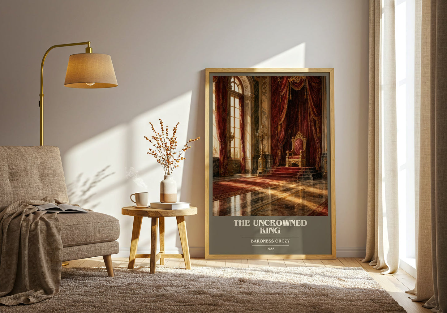 The Uncrowned King book cover print on bookshelf – Baroness Orczy fan gift