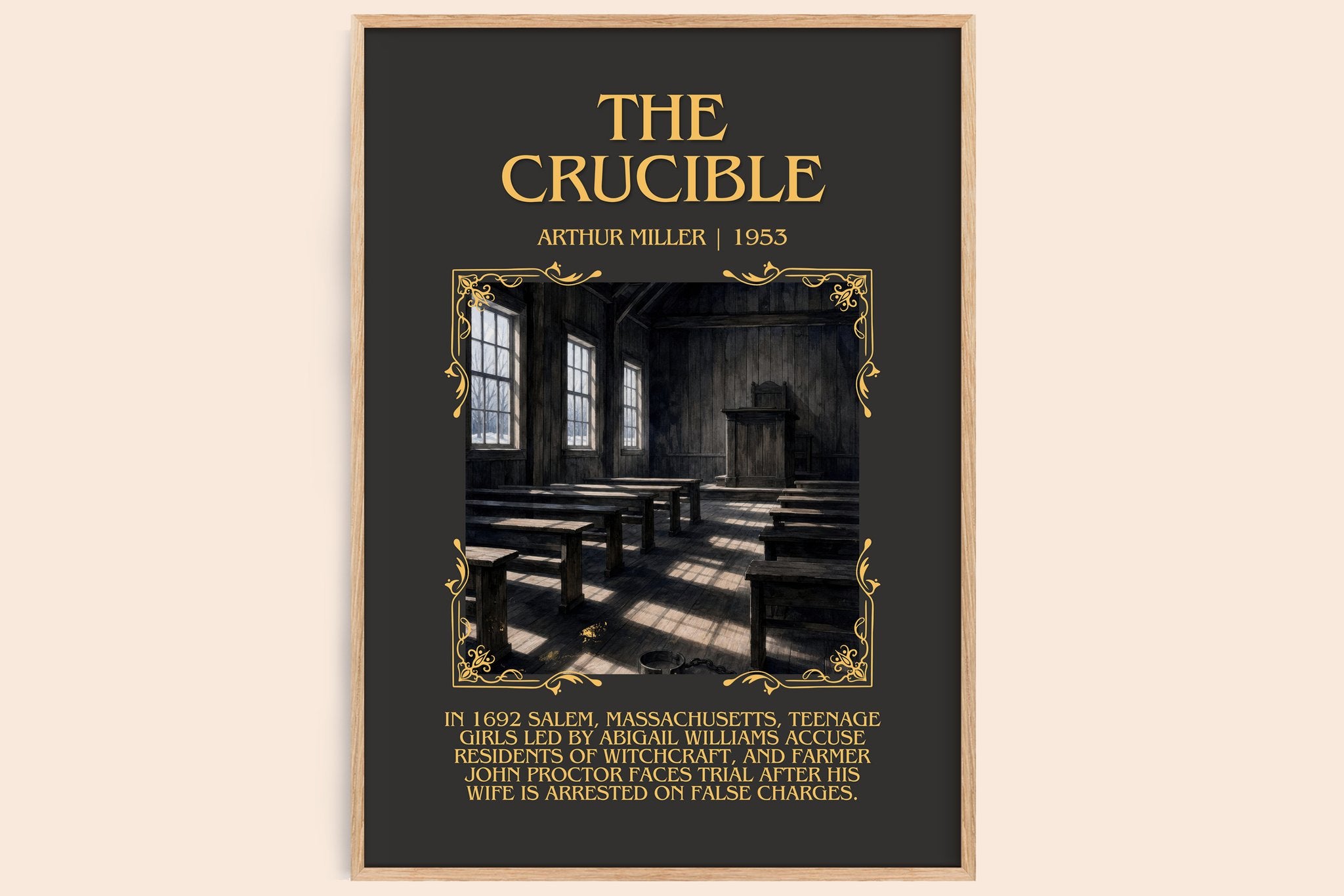 The Crucible Minimalist Book Poster by Arthur Miller