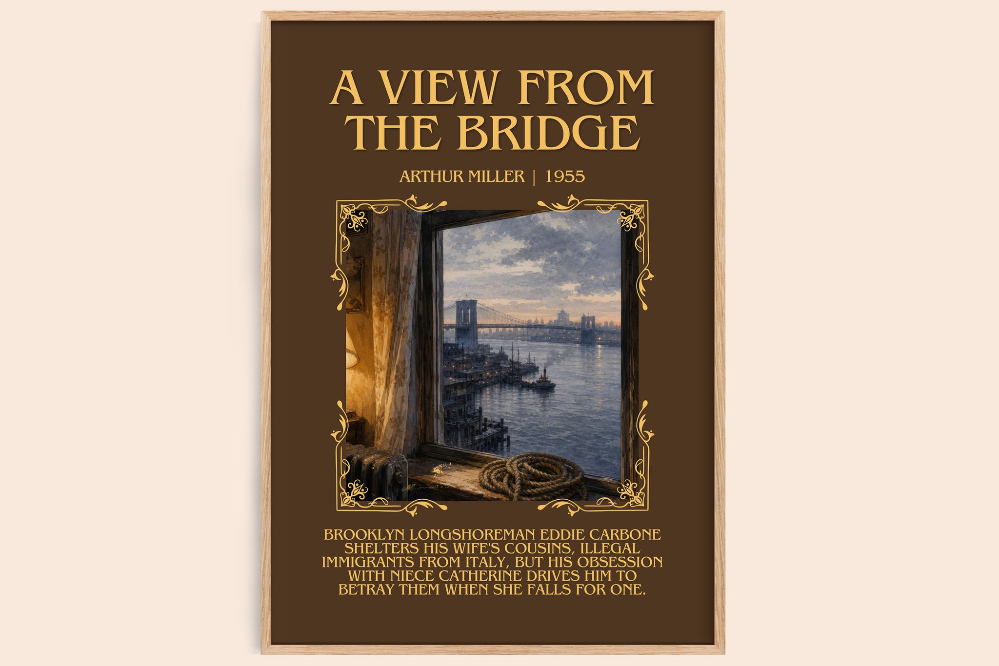 A View from the Bridge Minimalist Book Poster by Arthur Miller