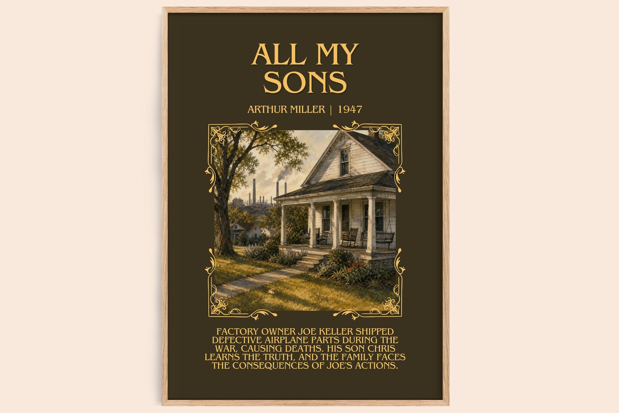 All My Sons Minimalist Book Poster by Arthur Miller