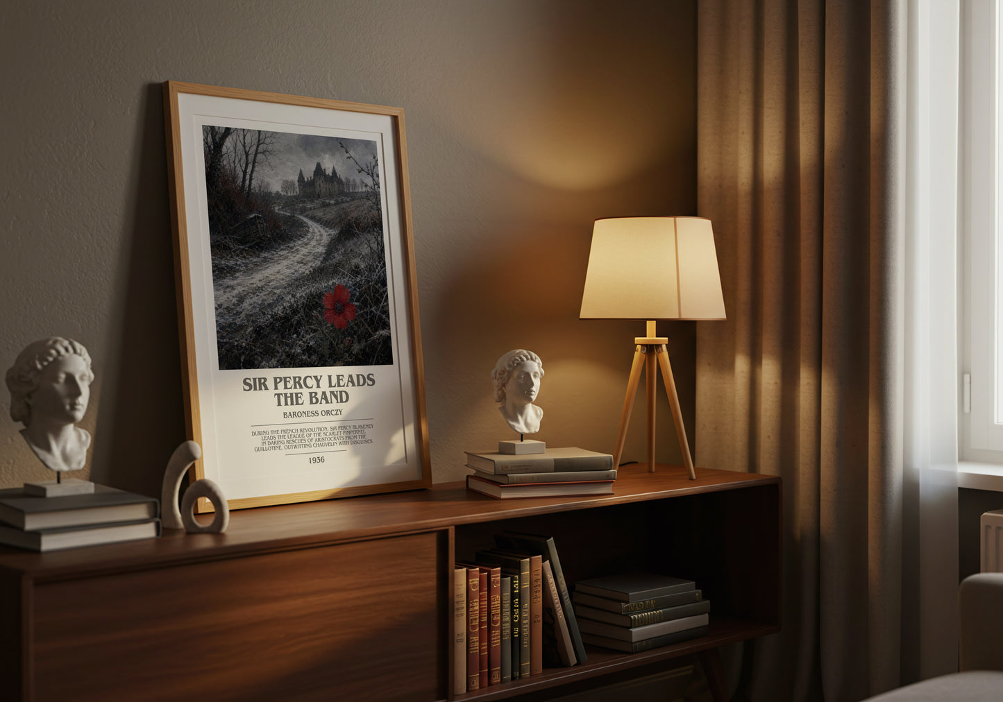 Sir Percy Leads The Band bookish book poster framed on wall – historical fiction wall art