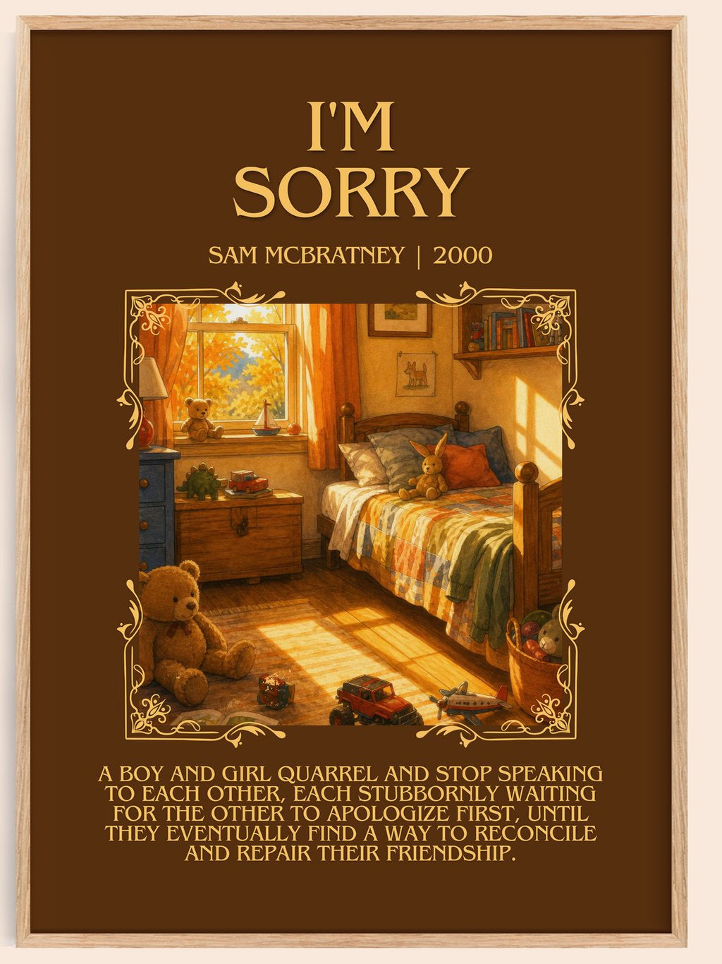I'm Sorry Minimalist Book Poster by Sam McBratney – book poster