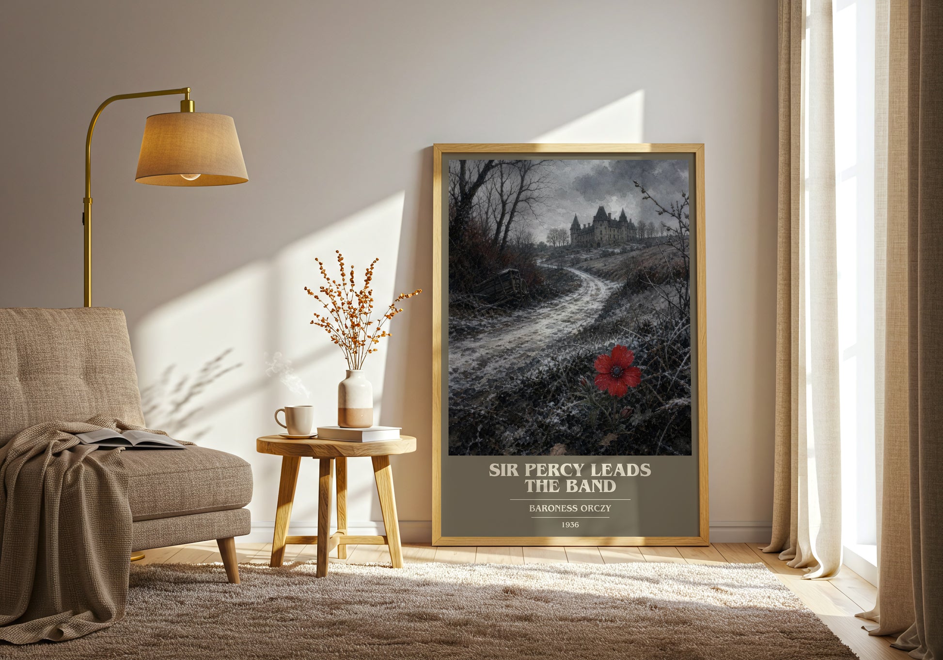 Sir Percy Leads The Band book cover print on bookshelf – Baroness Orczy fan gift