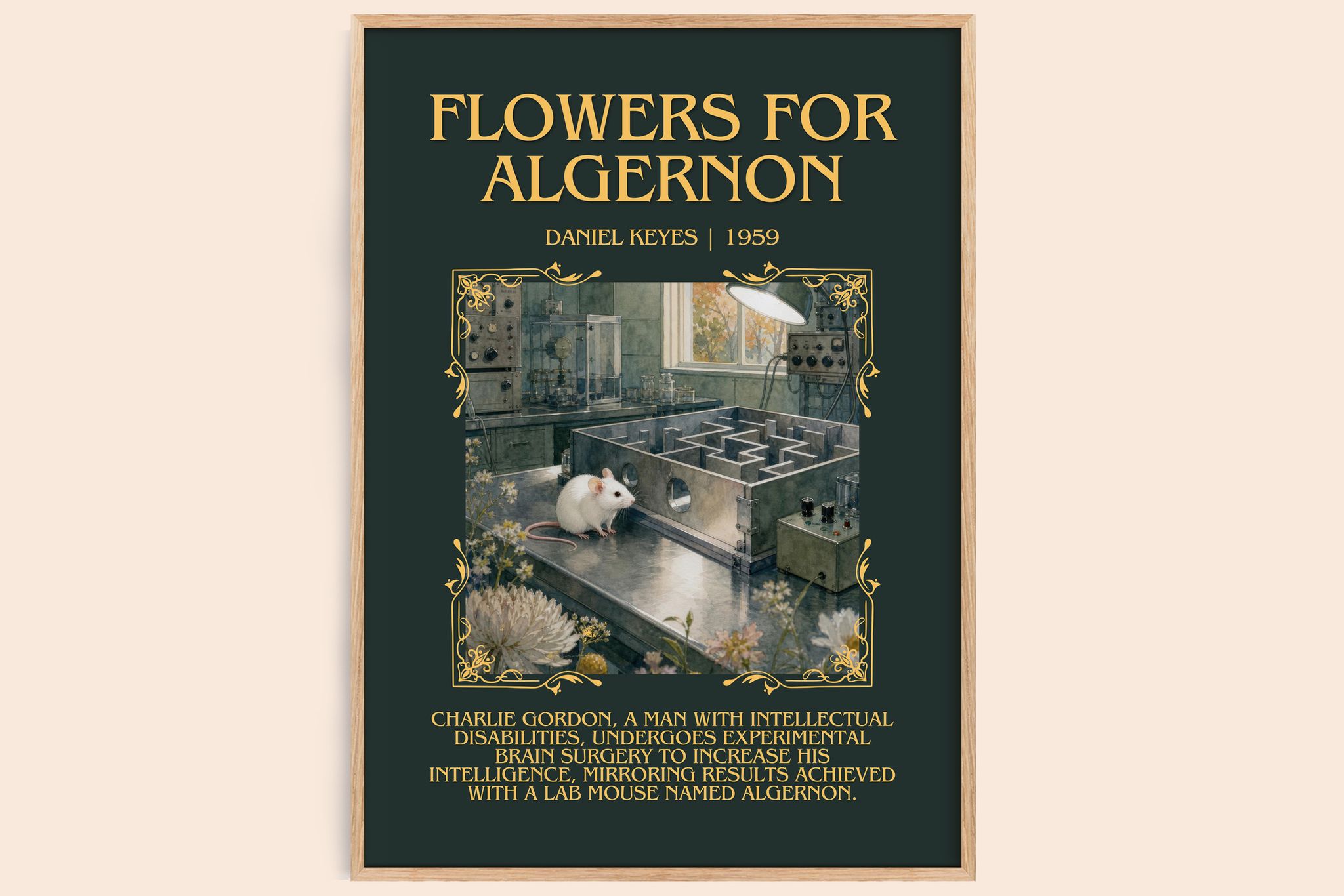 Flowers for Algernon Minimalist Book Poster by Daniel Keyes