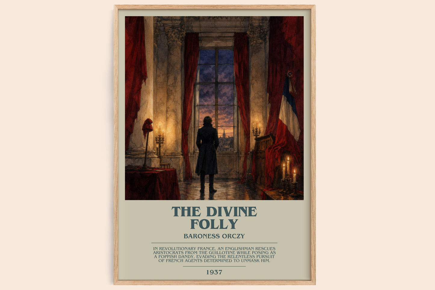 The Divine Folly bookish book poster by Baroness Orczy – framed literary art print